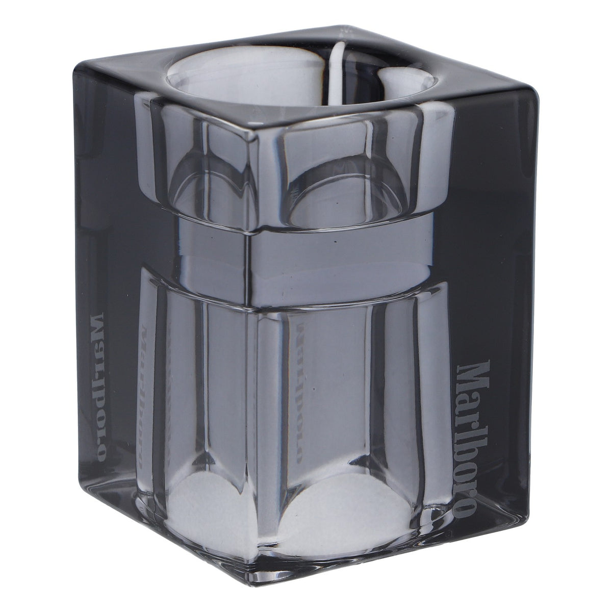 Sigarette Marlboro Vaso 6x6 cm Lanterna in vetro nero con logo nero
