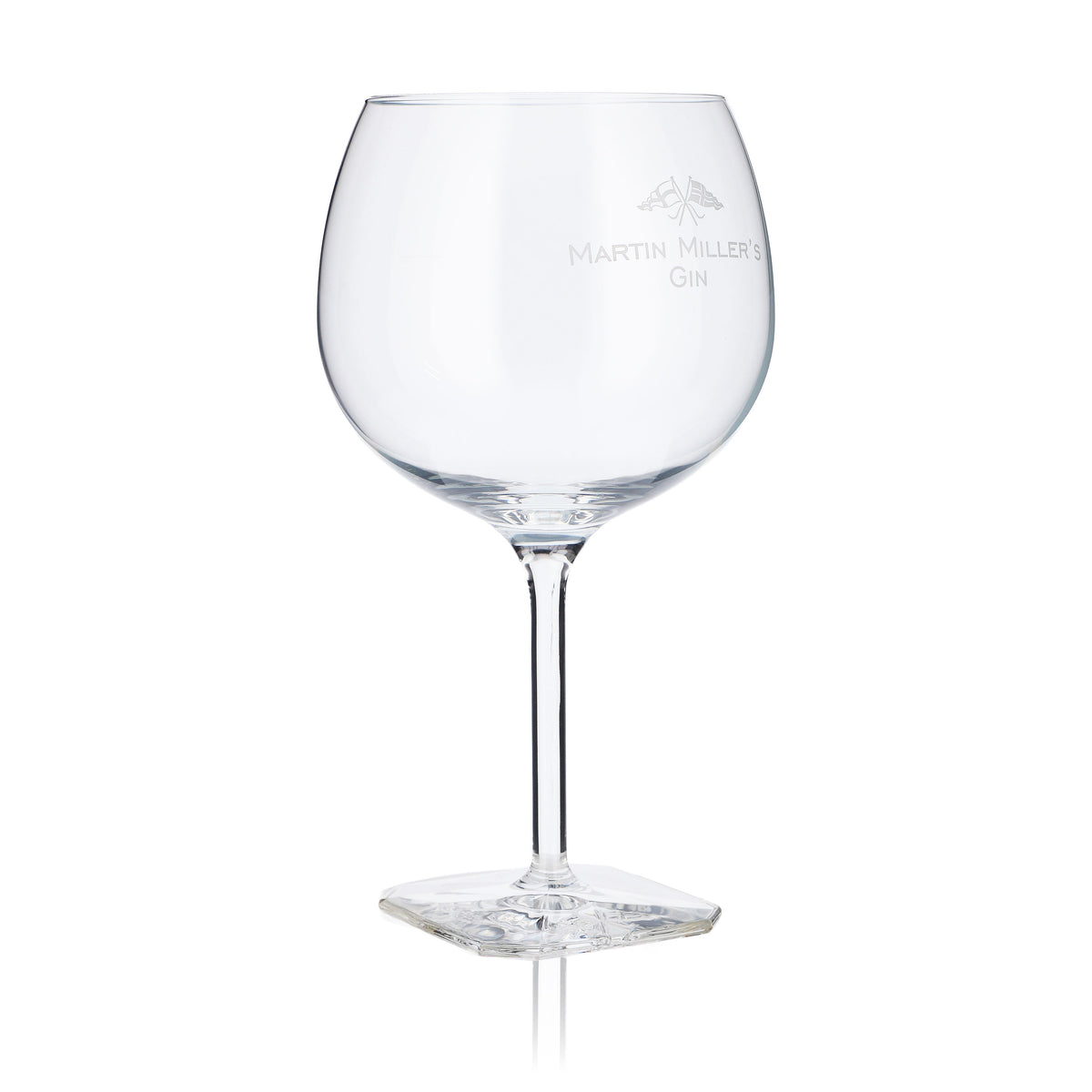 Bicchiere da gin Martin Miller's 0,65 l Bicchiere a palloncino Bicchieri da gin Base quadrata Logo bianco – Vista 2