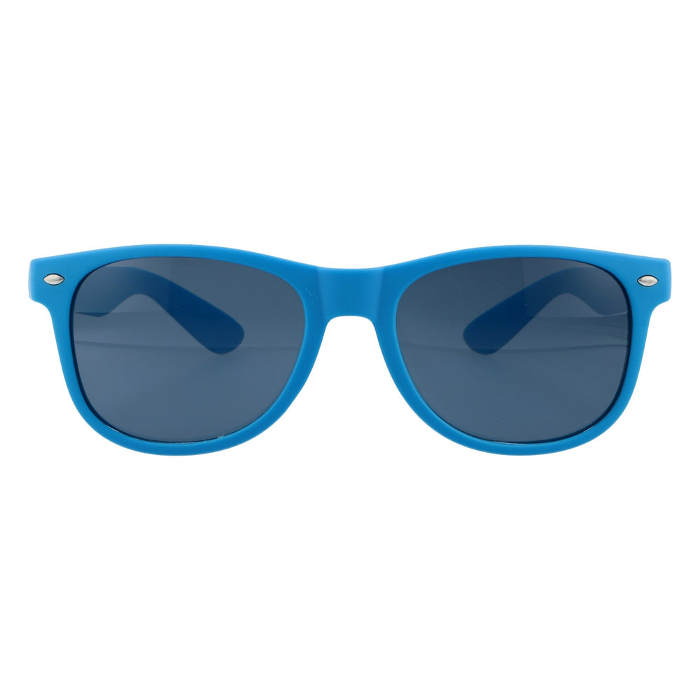 Occhiali da sole Maxlrainer da birra, blu, UV 400, montatura gommata, stile Wayfarer