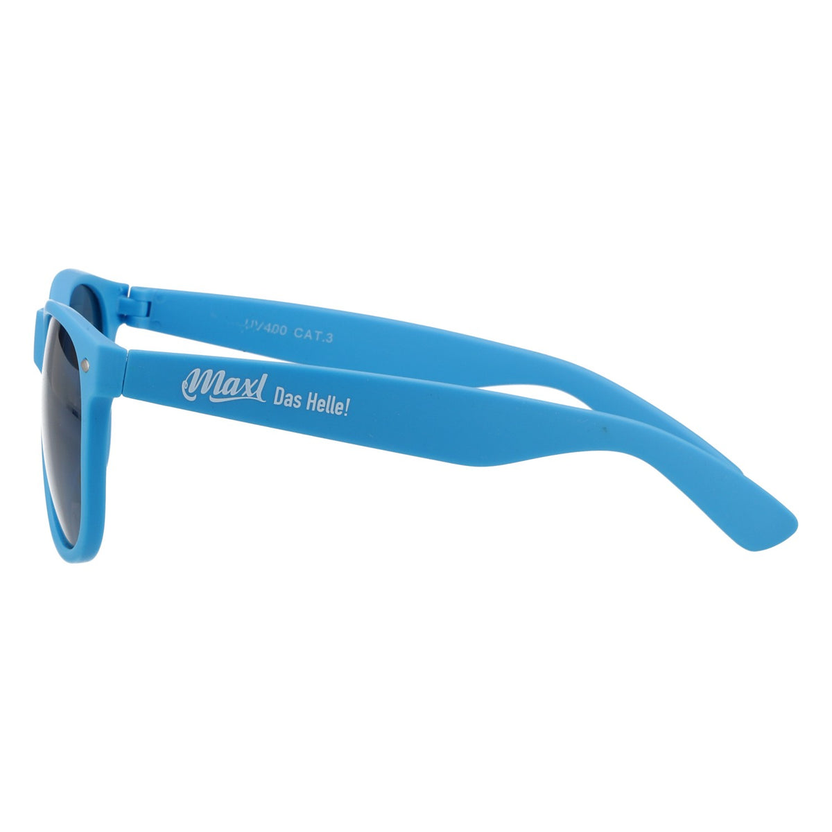 Occhiali da sole Maxlrainer da birra, blu, UV 400, montatura gommata, stile Wayfarer – Vista 3