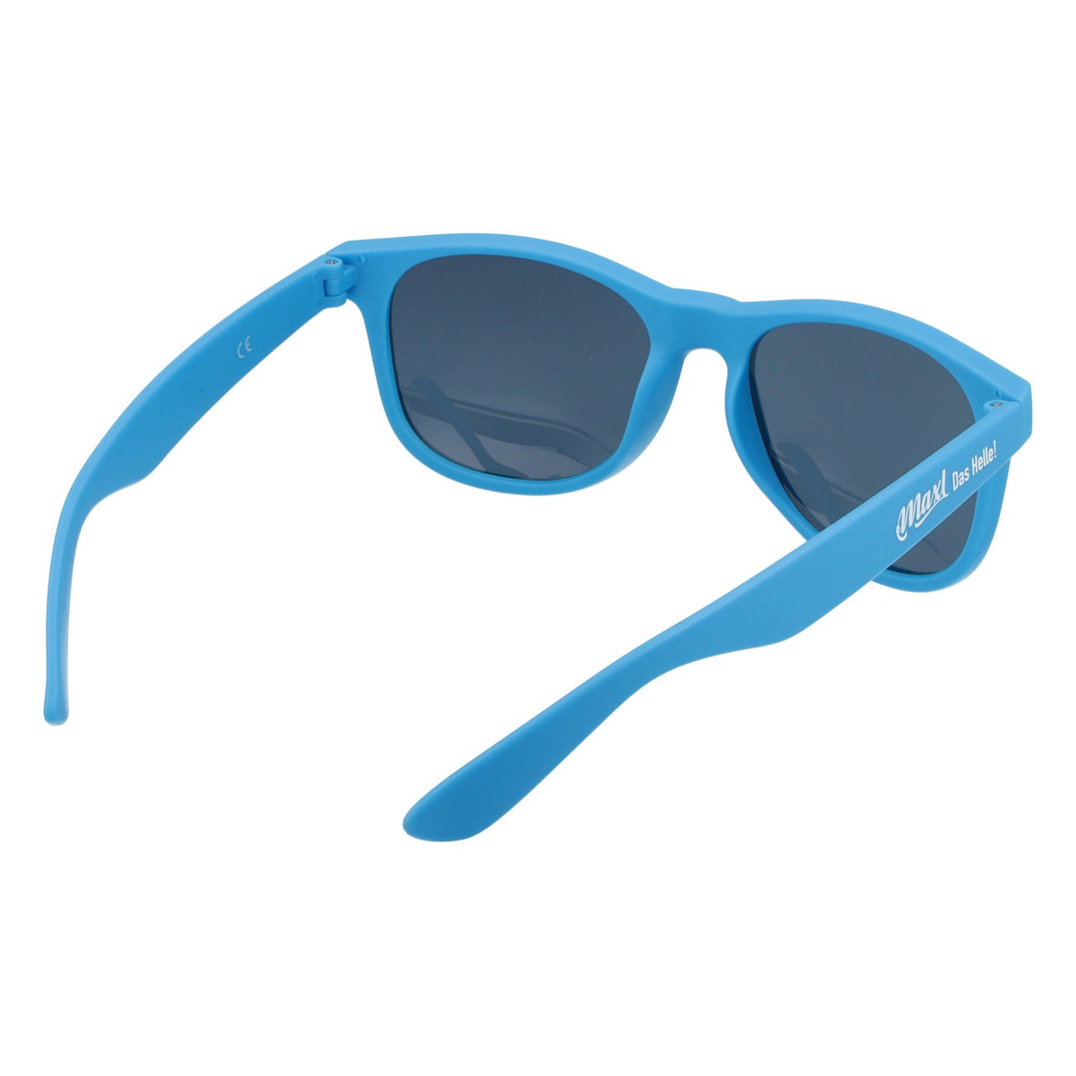 Occhiali da sole Maxlrainer da birra, blu, UV 400, montatura gommata, stile Wayfarer – Vista 4