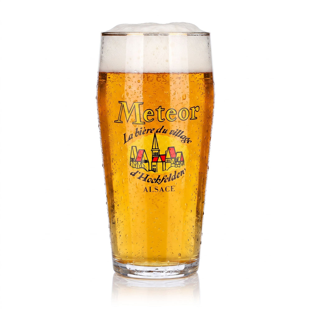 Bicchiere da birra Meteor da 0,25 l, modello Alsace con bordo dorato