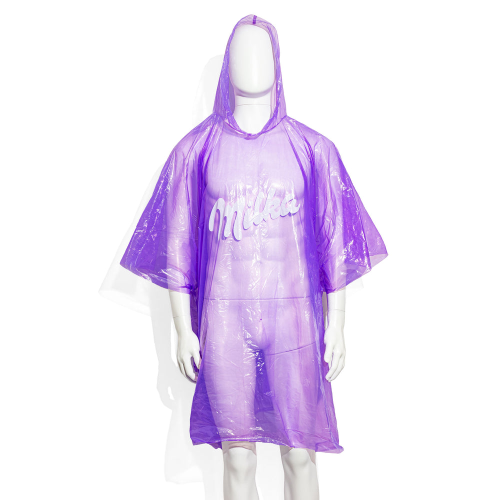 Milka Cioccolato Impermeabile viola Poncho con cappuccio