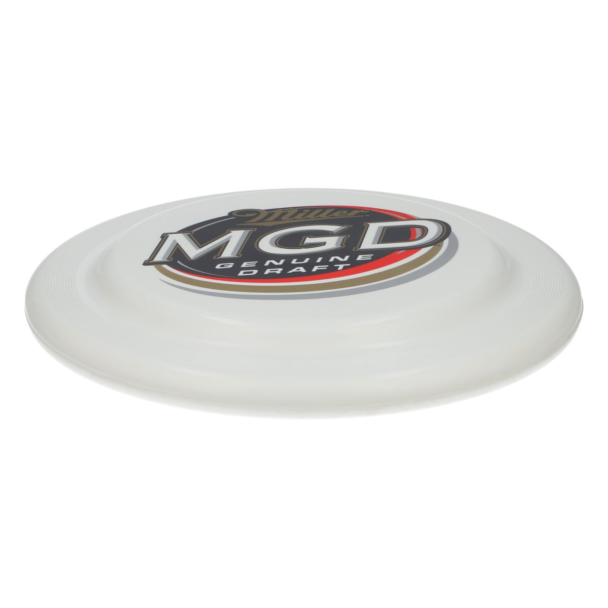 Disco da frisbee Miller Beer in plastica bianca MGD – Il tuo accessorio per divertirti quest'estate