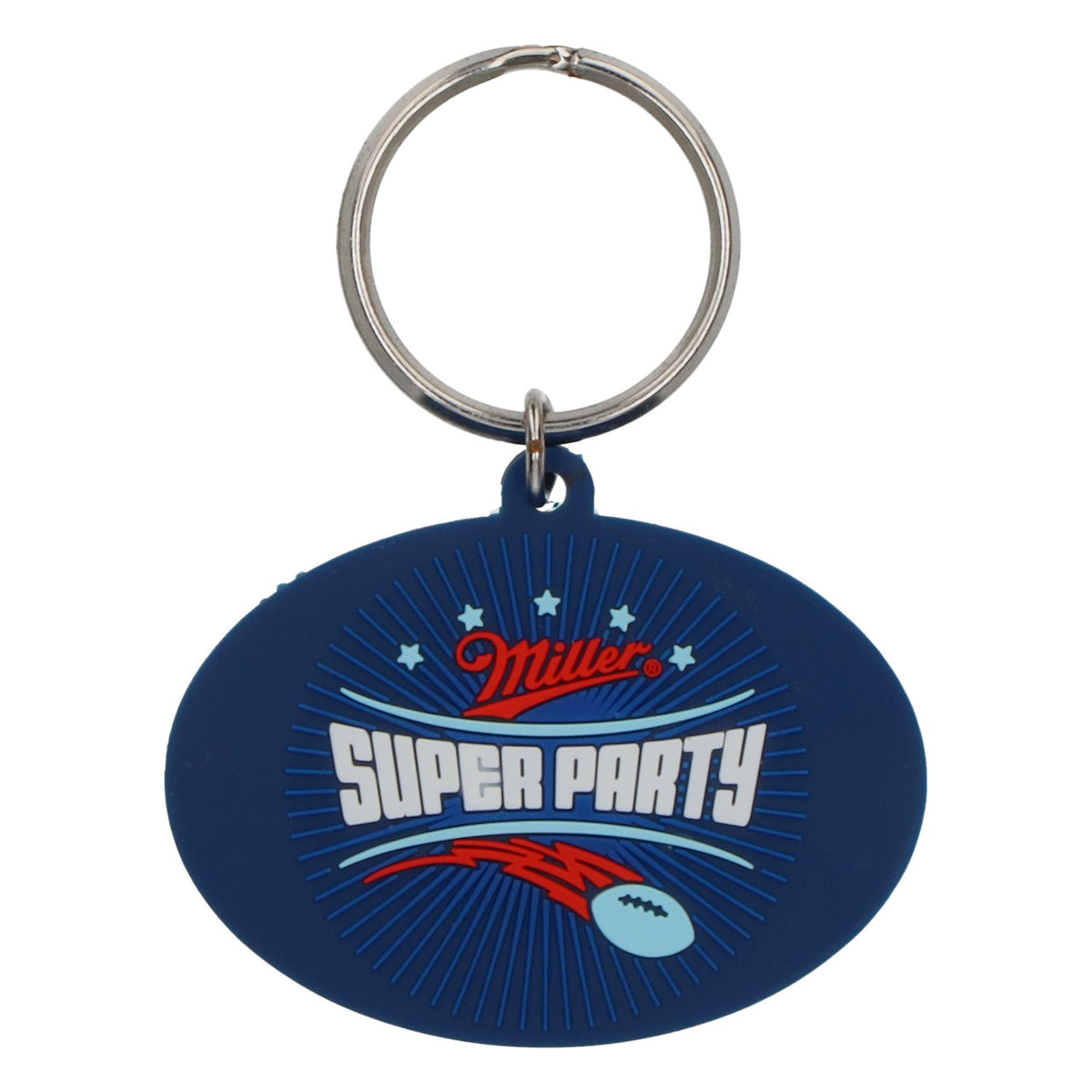Portachiavi Miller in gomma blu "Super Party" - Articoli per tifosi del Super Bowl – Vista 2