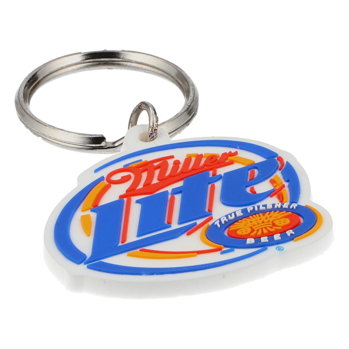 Portachiavi Miller Lite in gomma bianca con ciondolo True Pilsener