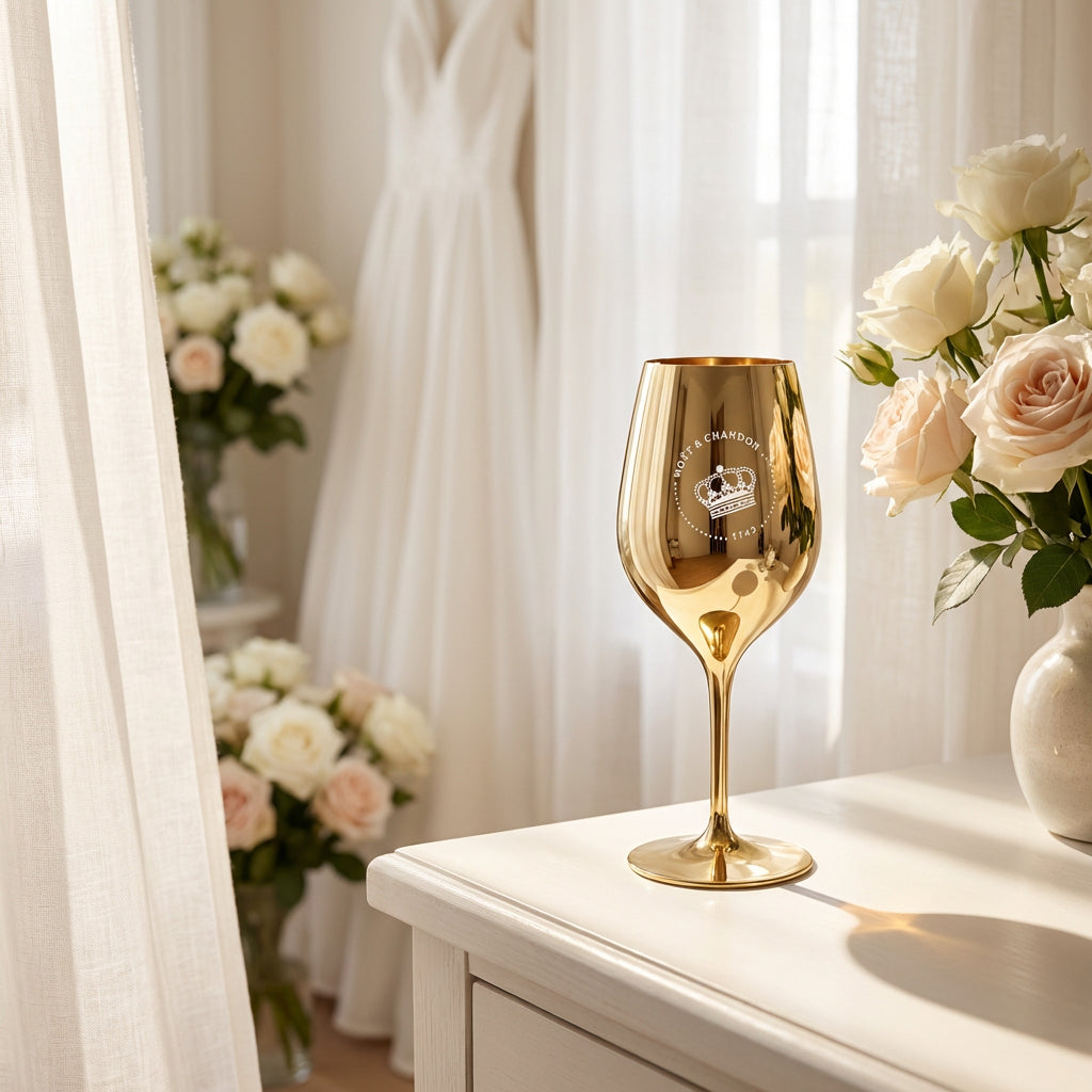 Bicchiere da champagne Moët & Chandon 0,6 l Bicchiere da vino in vetro vero Oro Nuovo logo – Vista 6