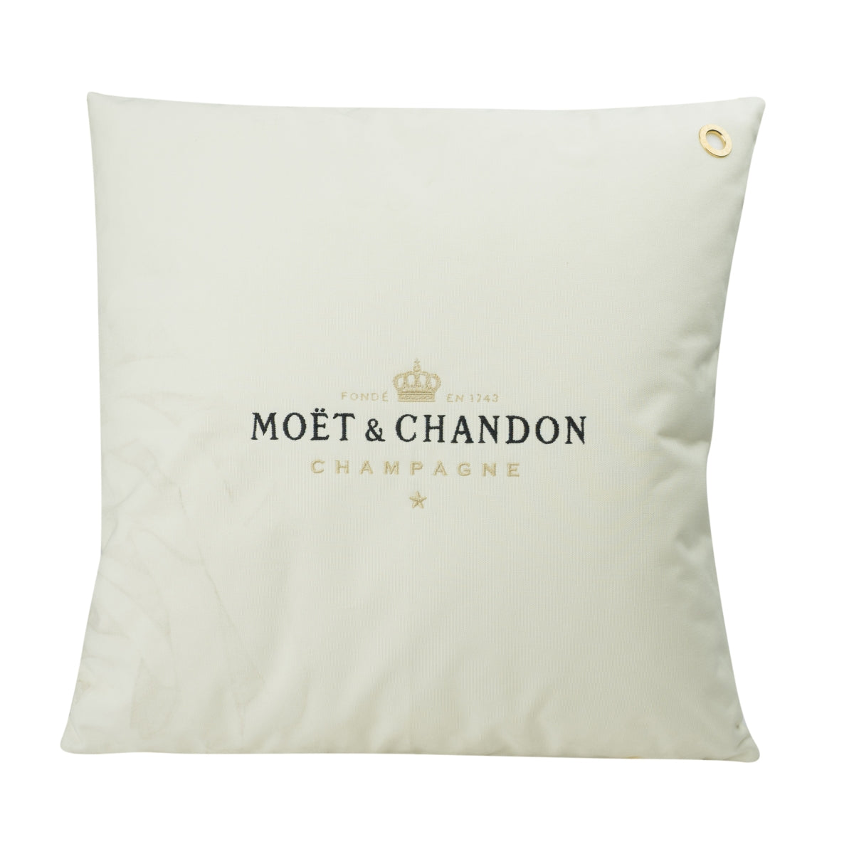 Cuscino Moet & Chandon Champagne 50x50 cm Lounge Ice Imperial Sofa beige oro – Vista 2