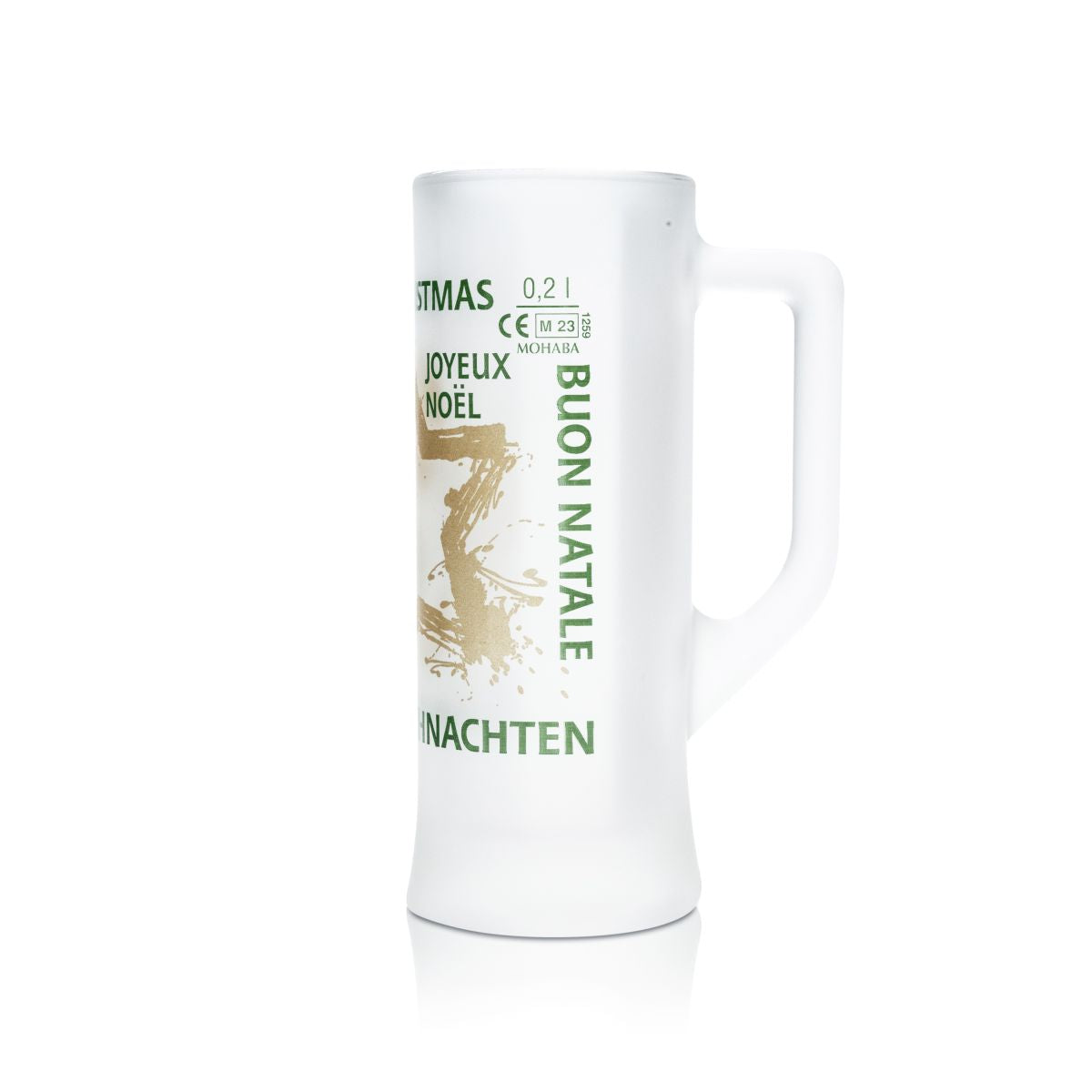 Mohaba Bicchiere per vin brulé 0,2 l Tazza in vetro termico Bicchiere con manico satinato Bicchieri da punch – Vista 3