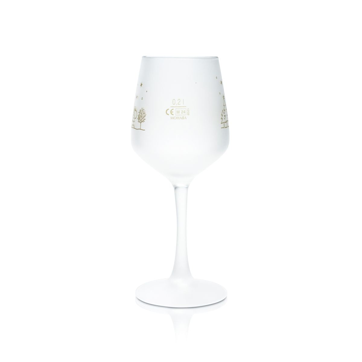 Mohaba Bicchiere da vin brulé 0,2 l Bicchiere da vino in vetro termico satinato Punch Natale – Vista 3