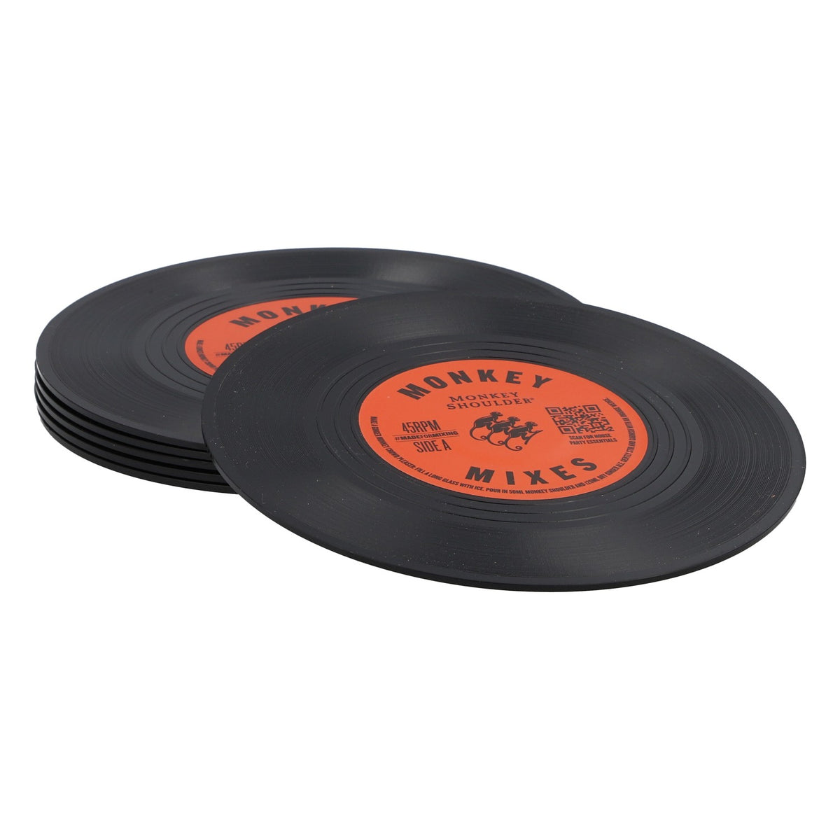 Sottobicchiere per whisky Monkey Shoulder, diametro 10,5 cm, nuovo, in ceramica nera