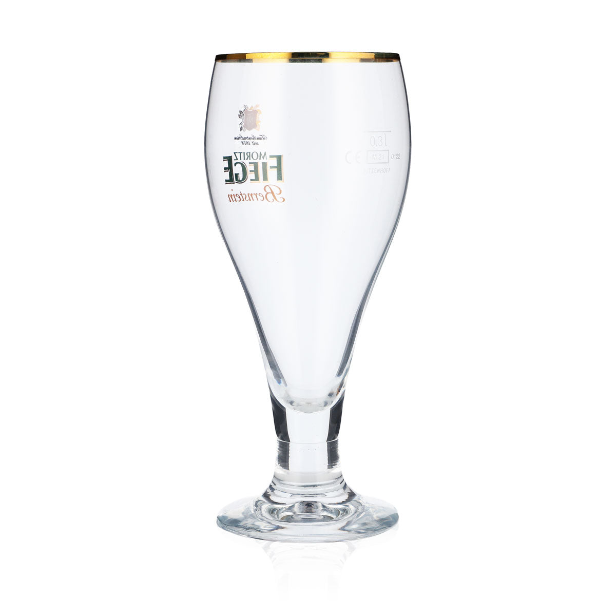 Bicchiere da birra Moritz Fiege 0,3 l Bicchieri da birra Bicchiere a calice con stelo spesso e bordo dorato – Vista 3