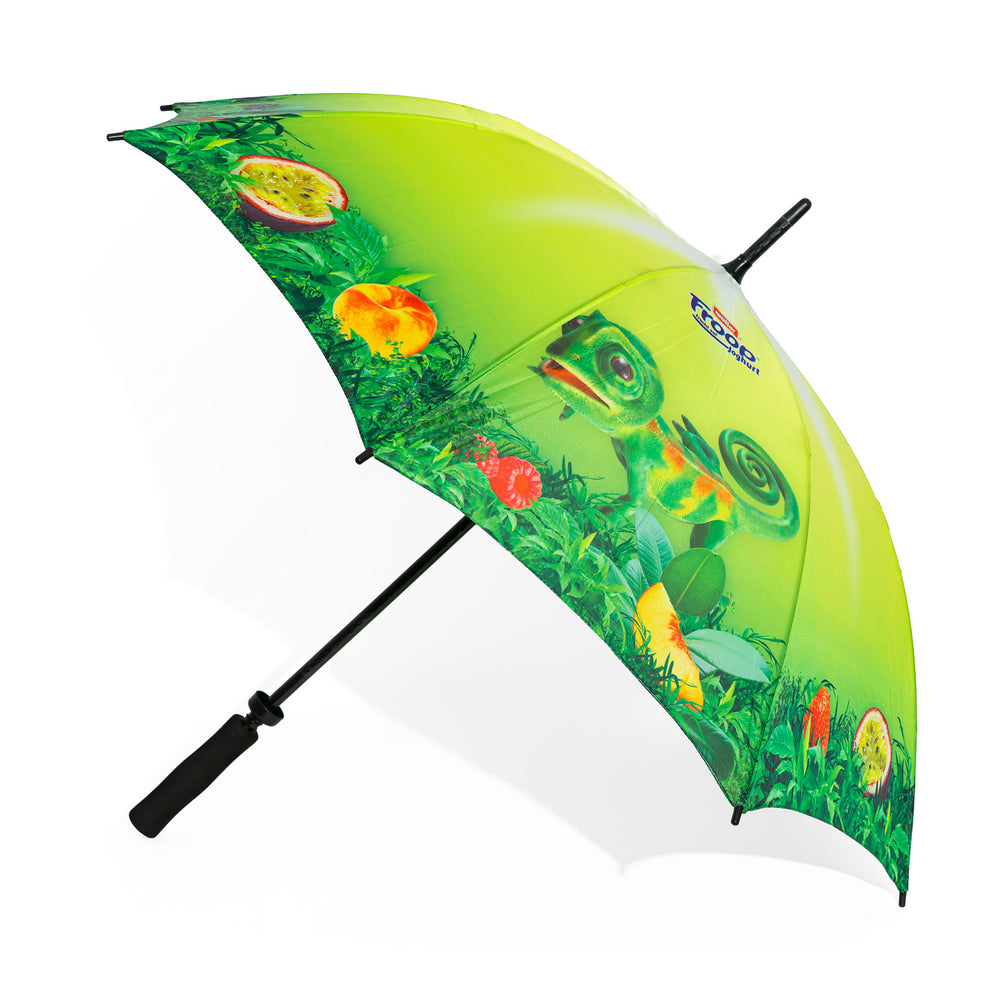 Ombrello Müller Milch automatico con impugnatura morbida Froop verde, apertura 101 cm