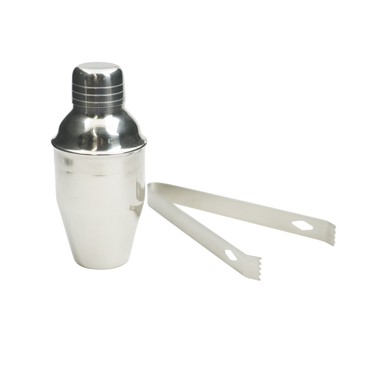 Set da bar No Name in acciaio inossidabile a 3 pezzi 1 mini shaker (0,15 l) 1 pinza 1 agitatore