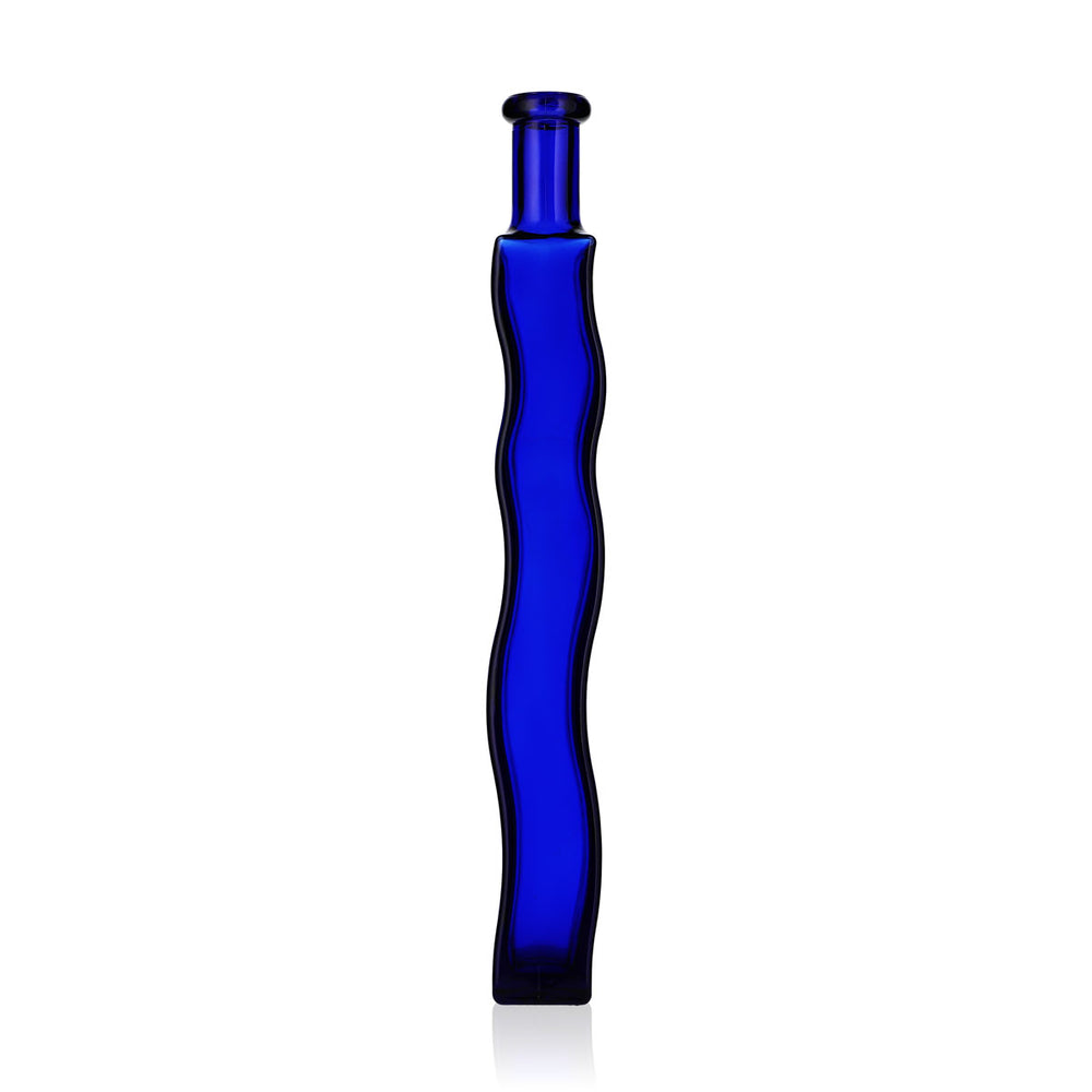 No Name Vetro vario 0,2 l Vaso in vetro blu ondulato Bottiglia decorativa