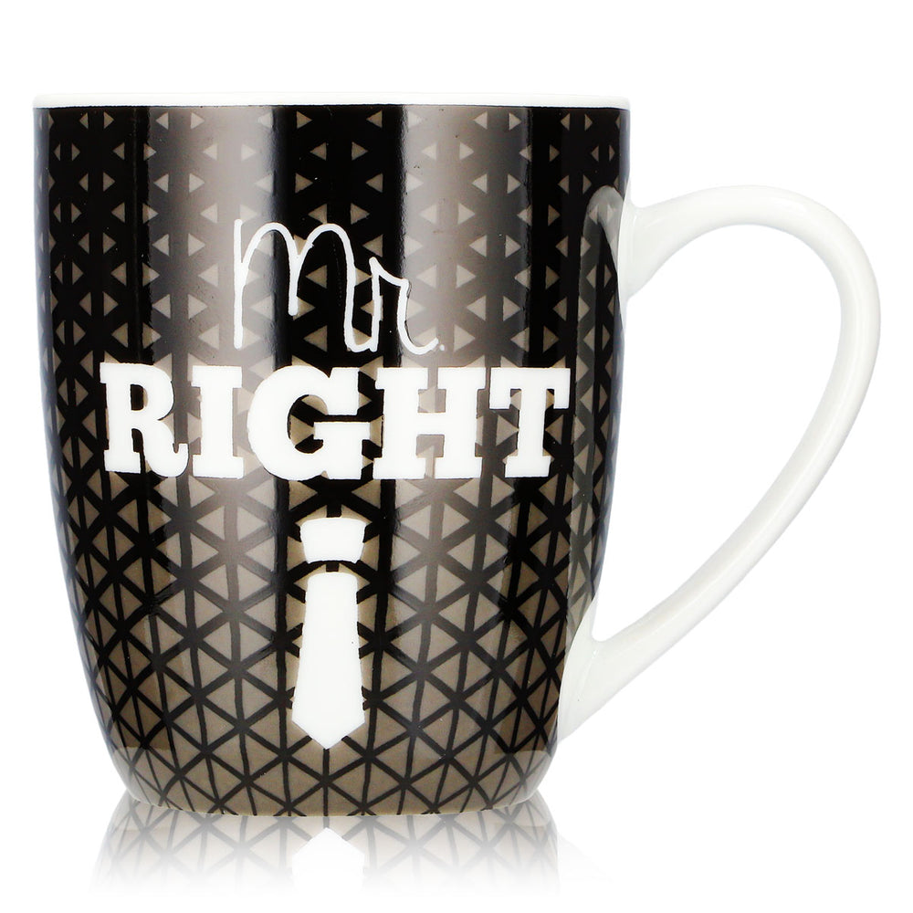 No Name Varie Bicchiere 0,35 l Mr. Right Tazza per te nera Tazza in ceramica