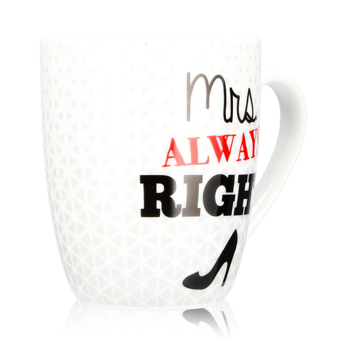 No Name Vetro vario 0,35 l Mrs. Always Right Tazza per te, bianca, in ceramica – Vista 2