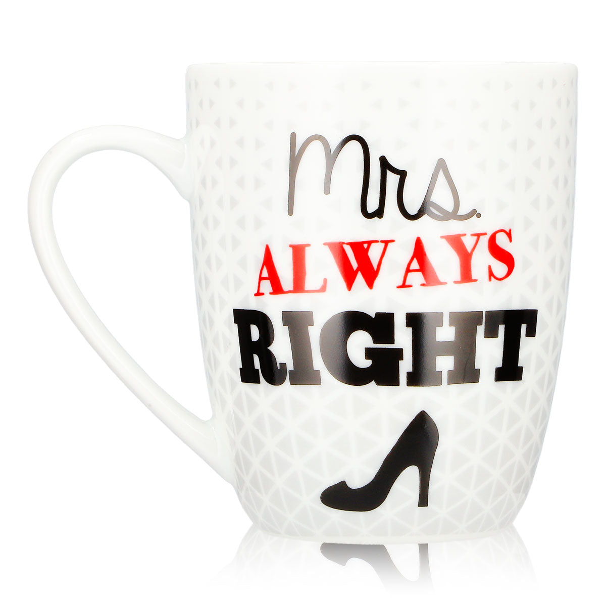 No Name Vetro vario 0,35 l Mrs. Always Right Tazza per te, bianca, in ceramica – Vista 3