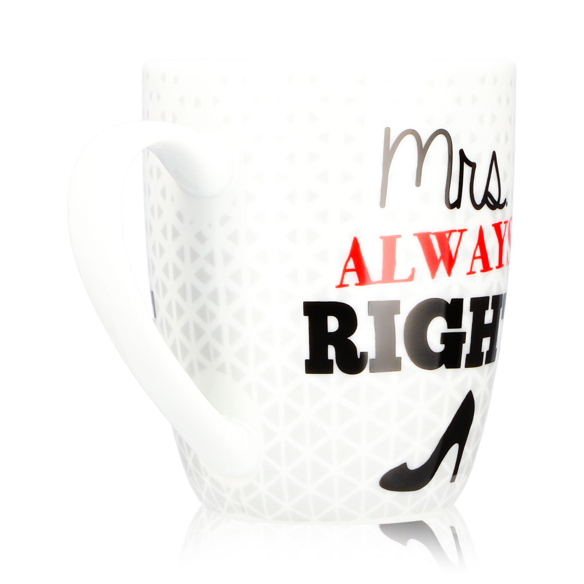 No Name Vetro vario 0,35 l Mrs. Always Right Tazza per te, bianca, in ceramica – Vista 4