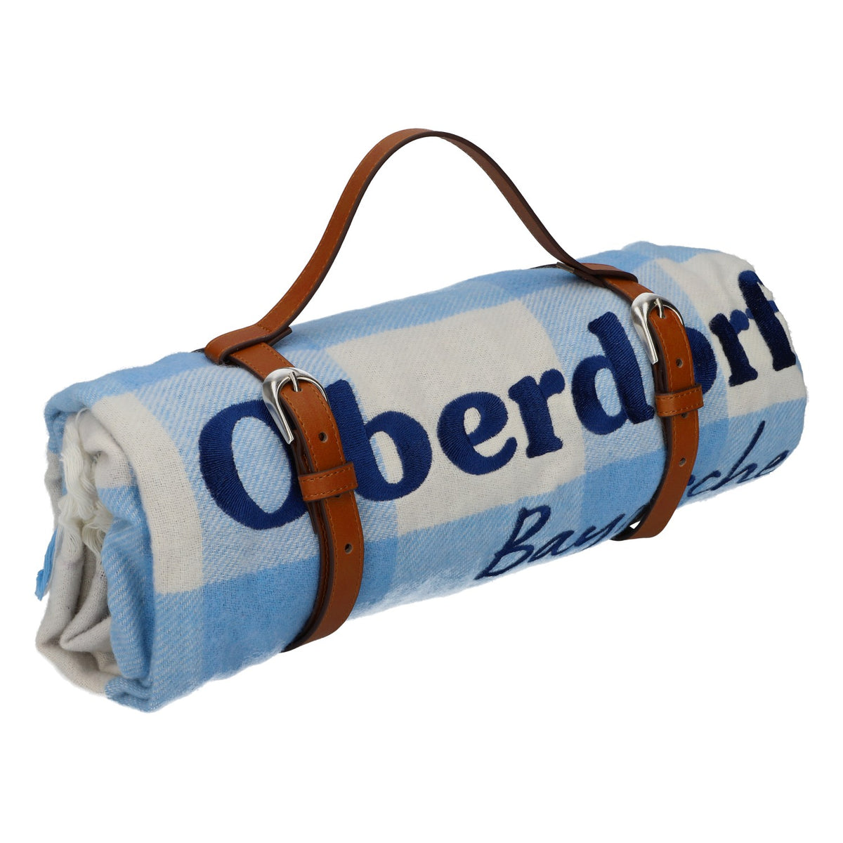 Telo da picnic Oberdorfer Bier con fondo idrorepellente e cinturino in pelle