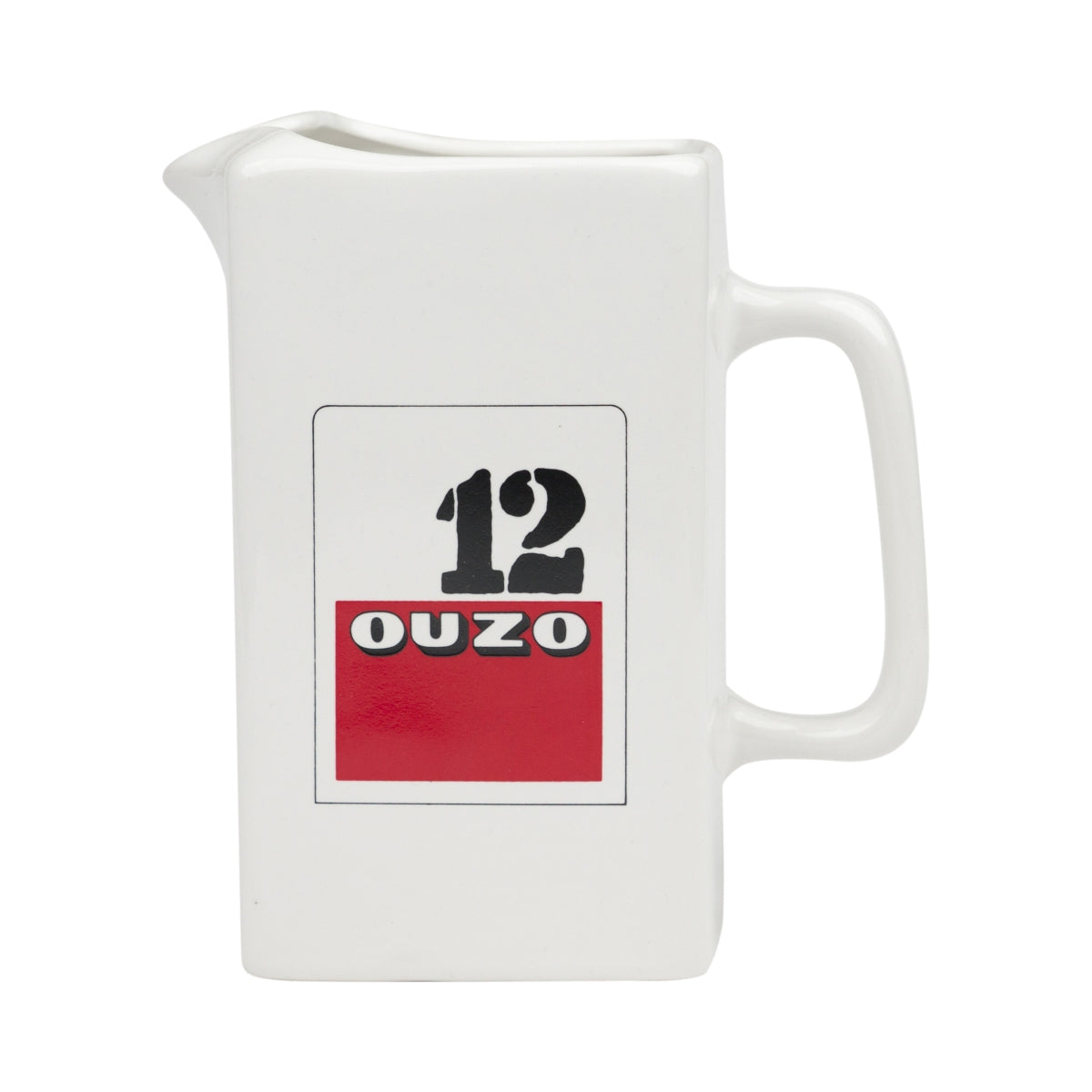 Ouzo 12 caraffa 1L versatore brocca in ceramica bianca con manico per cocktail