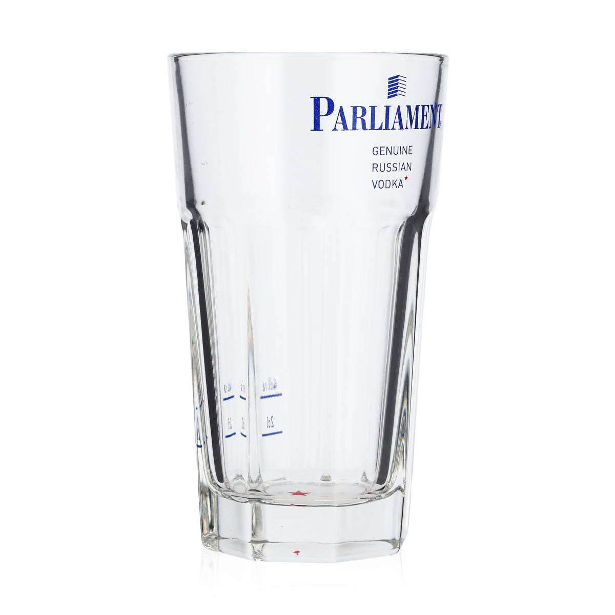 Bicchiere da vodka Parliament da 0,32 l, forma sagomata, logo blu, 2 cl/4 cl – Vista 2