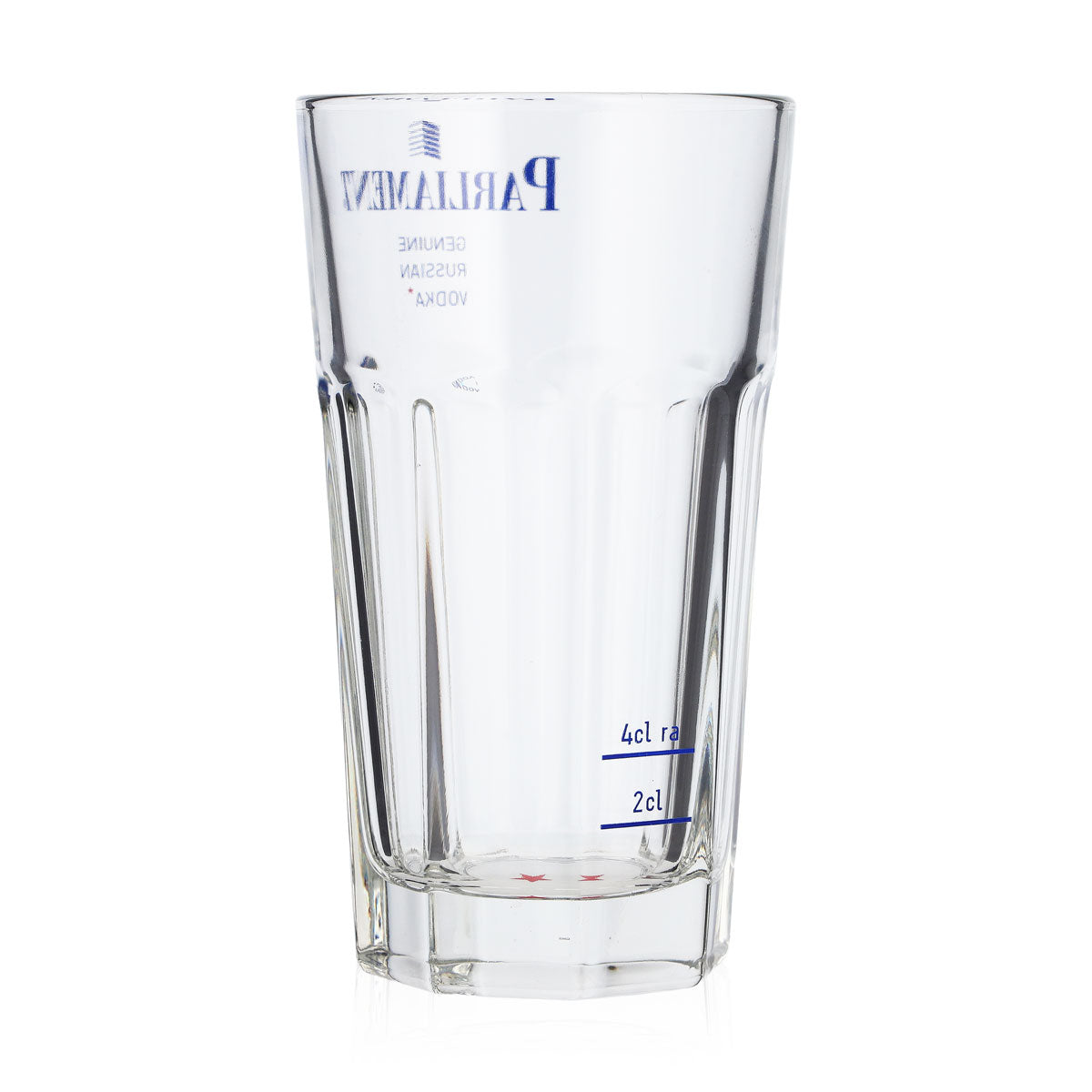 Bicchiere da vodka Parliament da 0,32 l, forma sagomata, logo blu, 2 cl/4 cl – Vista 3