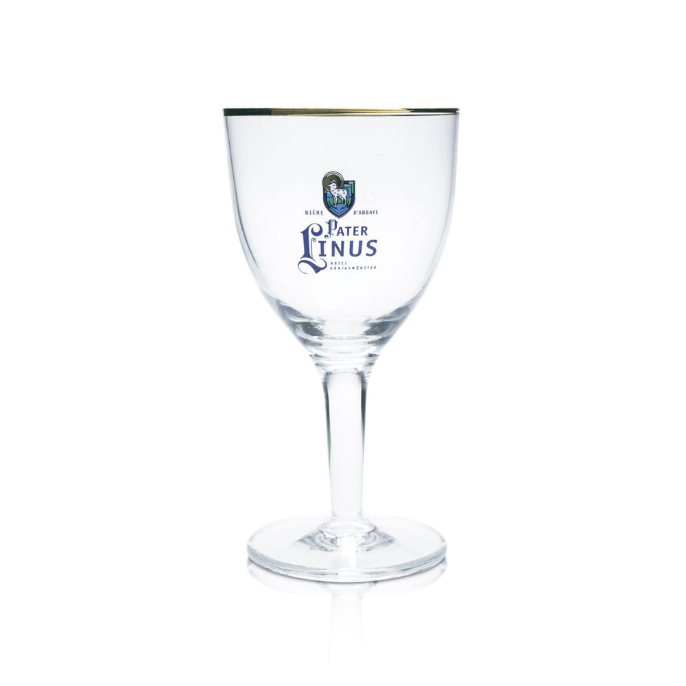 Bicchiere da birra Padre Linus 0,25 l Abbey Bicchiere a calice con bordo dorato Abbazia di Königsmünster Quercia