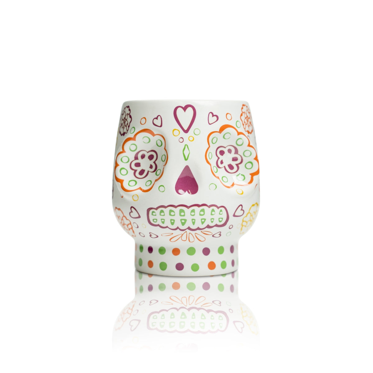 Bicchiere da tequila Patron 0,3 l Teschio Ceramica Dia de los Muertos verde Bar