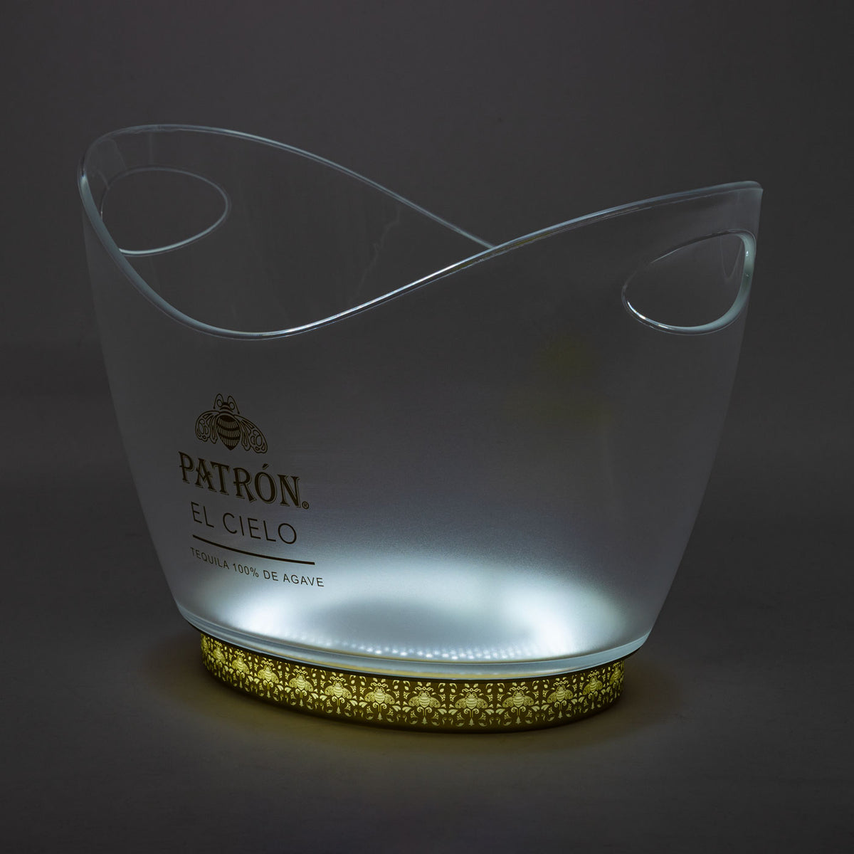 Raffreddatore a batteria Patron Tequila LED "EL Cielo Illuminated Ice Bucket" con alimentatore incluso