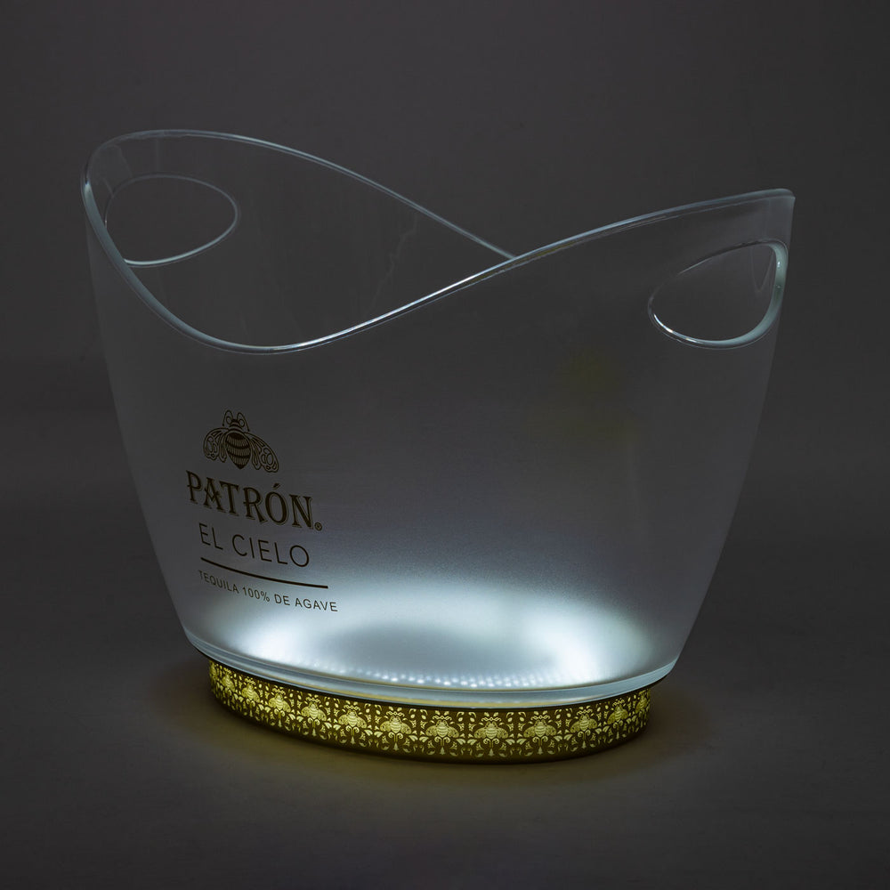 Raffreddatore a batteria Patron Tequila LED "EL Cielo Illuminated Ice Bucket" con alimentatore incluso