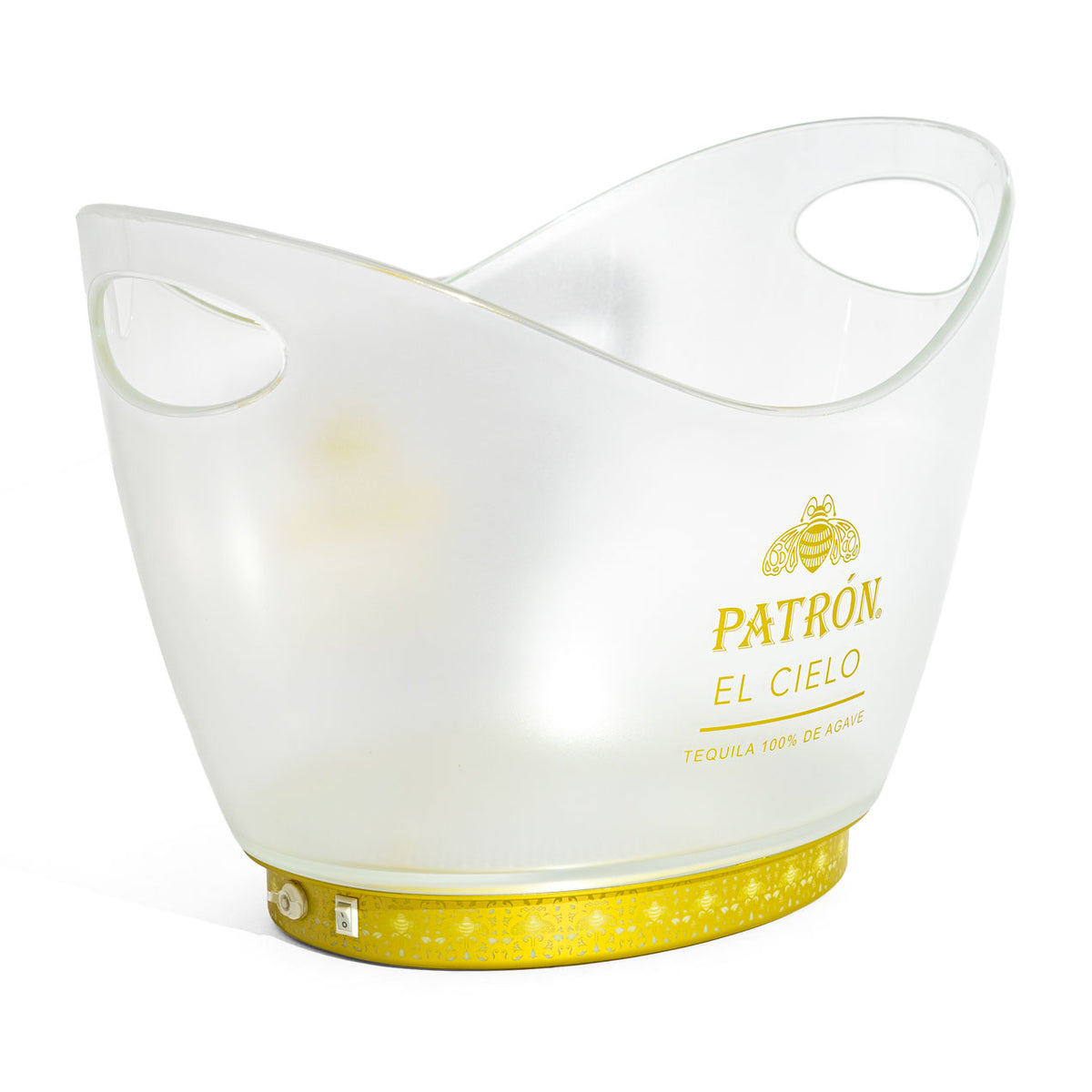 Raffreddatore a batteria Patron Tequila LED "EL Cielo Illuminated Ice Bucket" con alimentatore incluso – Vista 3