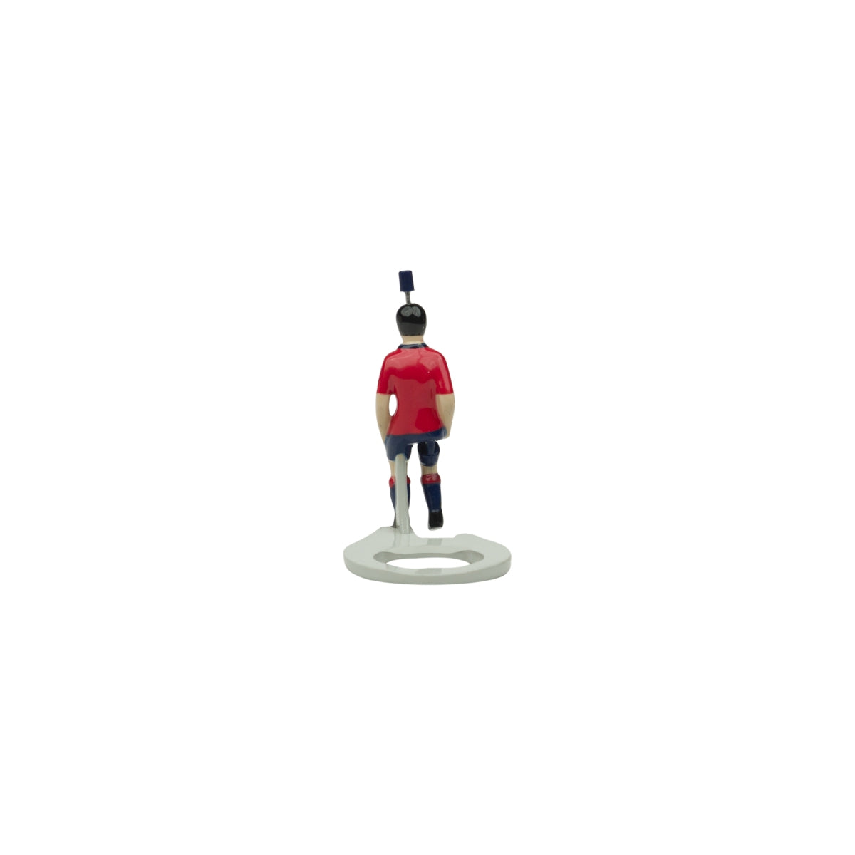 Apribottiglie Paulaner con figura Tipp Kick con pallone rosso e maglia da calciatore – Vista 4