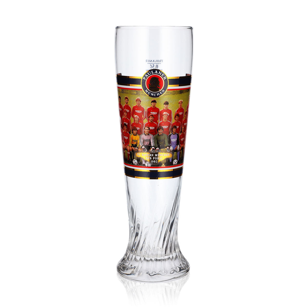 Bicchiere da birra Paulaner da 0,5 l, FC Bayern Monaco, campione di Germania 1982, con rilievo