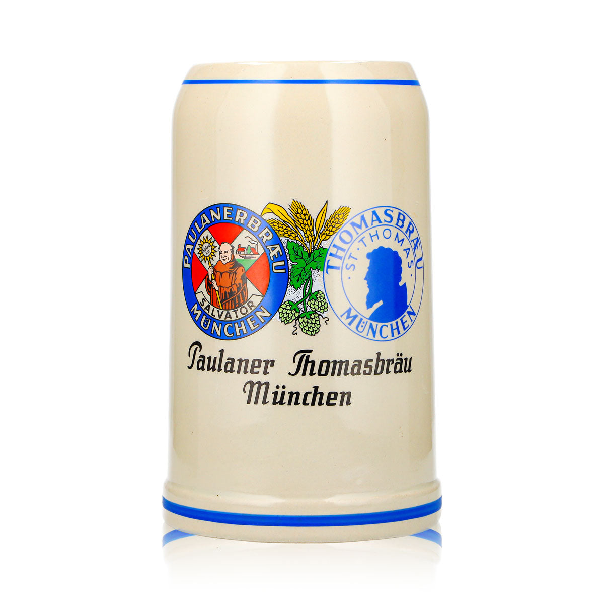 Bicchiere da birra Paulaner, boccale in terracotta da 1 l, bicchiere da birra Thomasbräu Monaco di Baviera, Rastal, terracotta – Vista 2