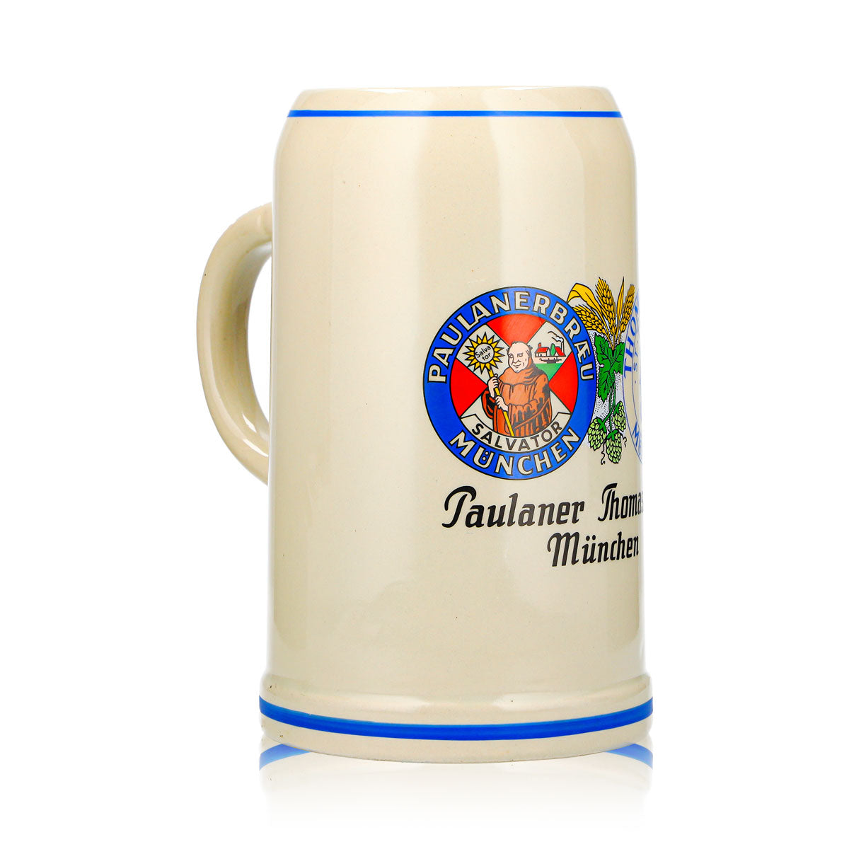Bicchiere da birra Paulaner, boccale in terracotta da 1 l, bicchiere da birra Thomasbräu Monaco di Baviera, Rastal, terracotta – Vista 3