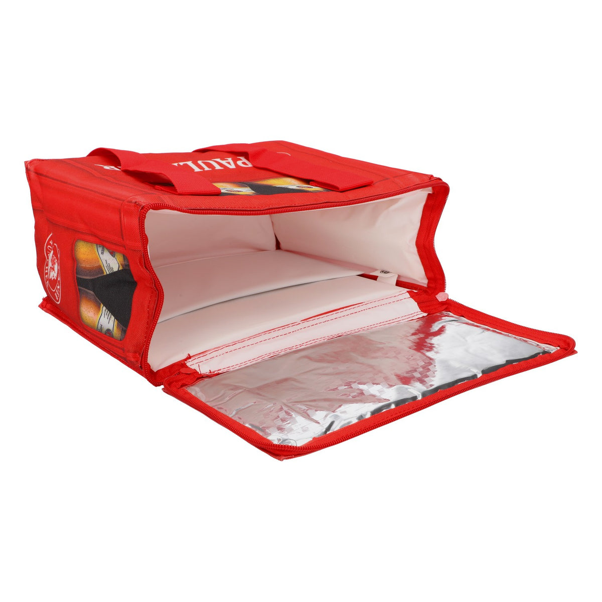 Borsa termica per birra Paulaner Coller Bag Icebag Retro Camping Borsa da spiaggia rossa – Vista 5