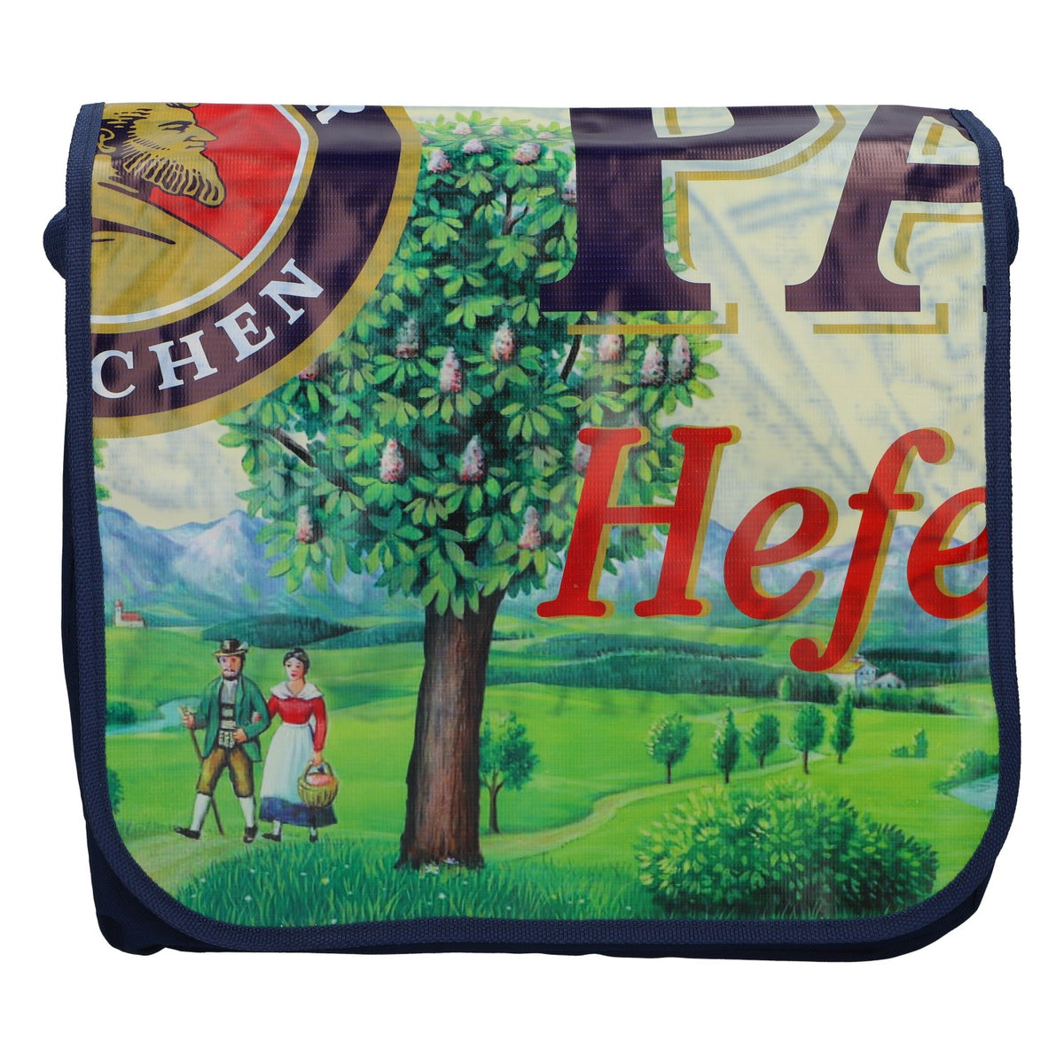 Borsa a tracolla Paulaner con motivo “Hefe”, blu, nuova, originale, per i fan di Paulaner – Vista 2