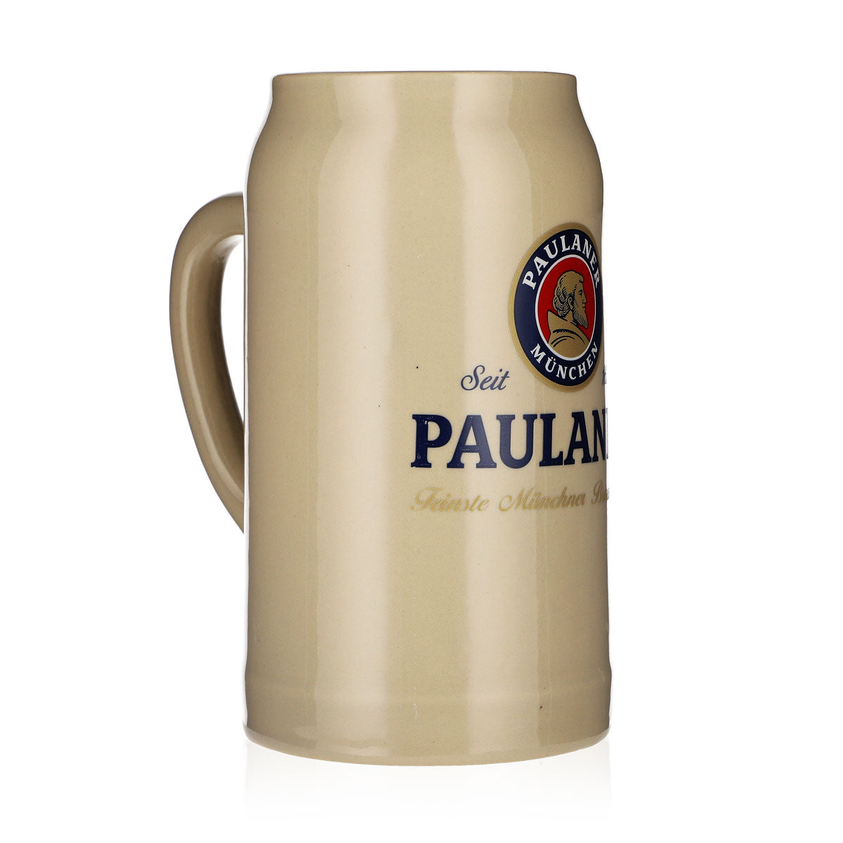 Paulaner, boccale in vetro, boccale da birra bianca in terracotta, boccale da birra in ceramica, 1,0 l, boccale da birra, bicchiere da birra – Vista 2