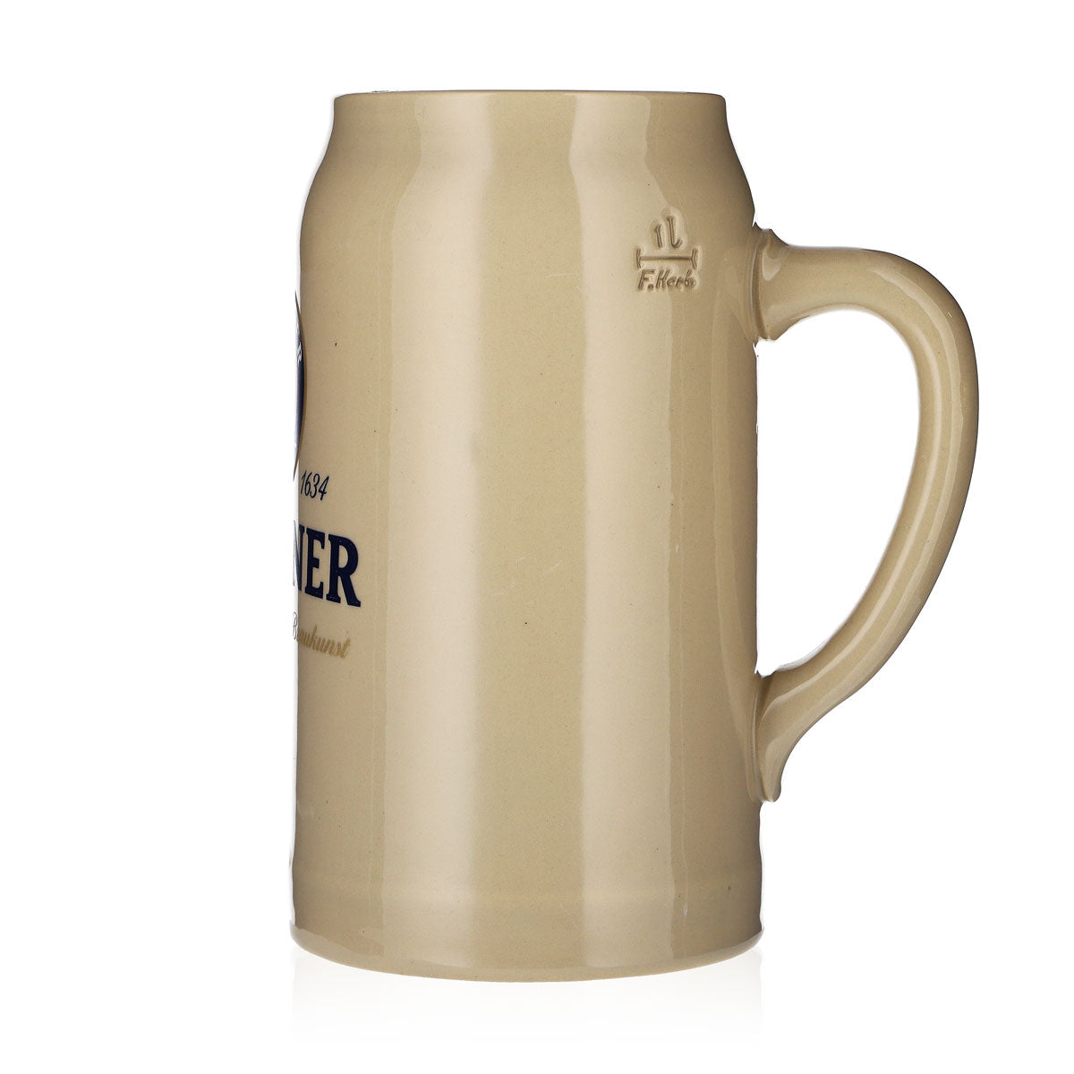Paulaner, boccale in vetro, boccale da birra bianca in terracotta, boccale da birra in ceramica, 1,0 l, boccale da birra, bicchiere da birra – Vista 5