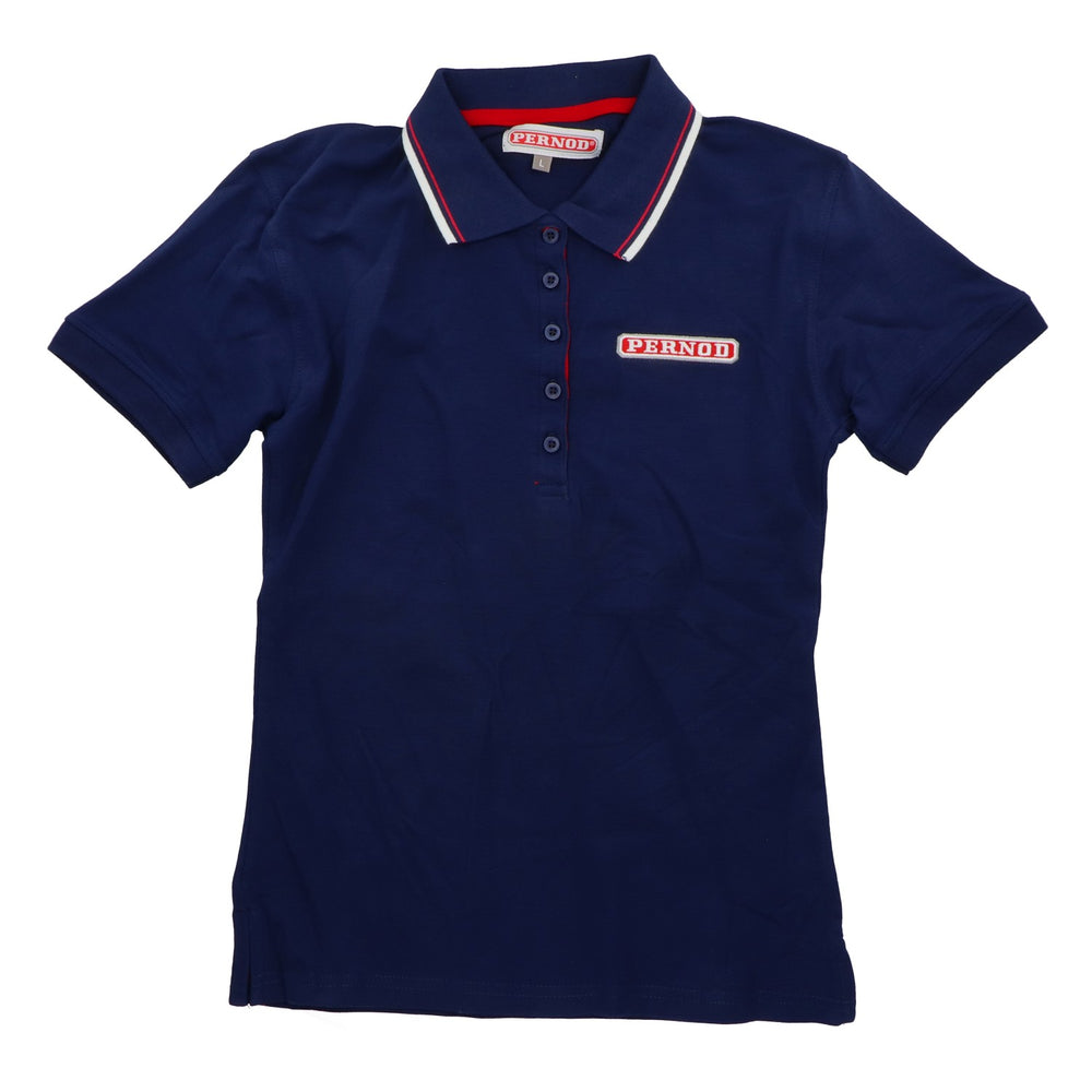 Pernod Liquore Polo Shirt Men Shirt Maglietta promozionale bianca con colletto rosso Blu Taglia L