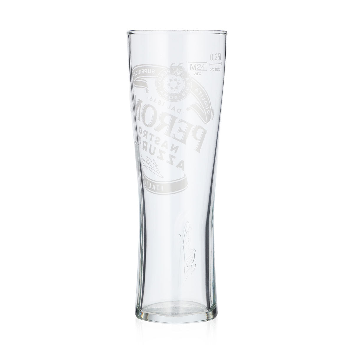 Bicchiere da birra Peroni 0,25 l Bicchiere a calice "Nastro Azzuro" con firma in rilievo sul fondo – Vista 3