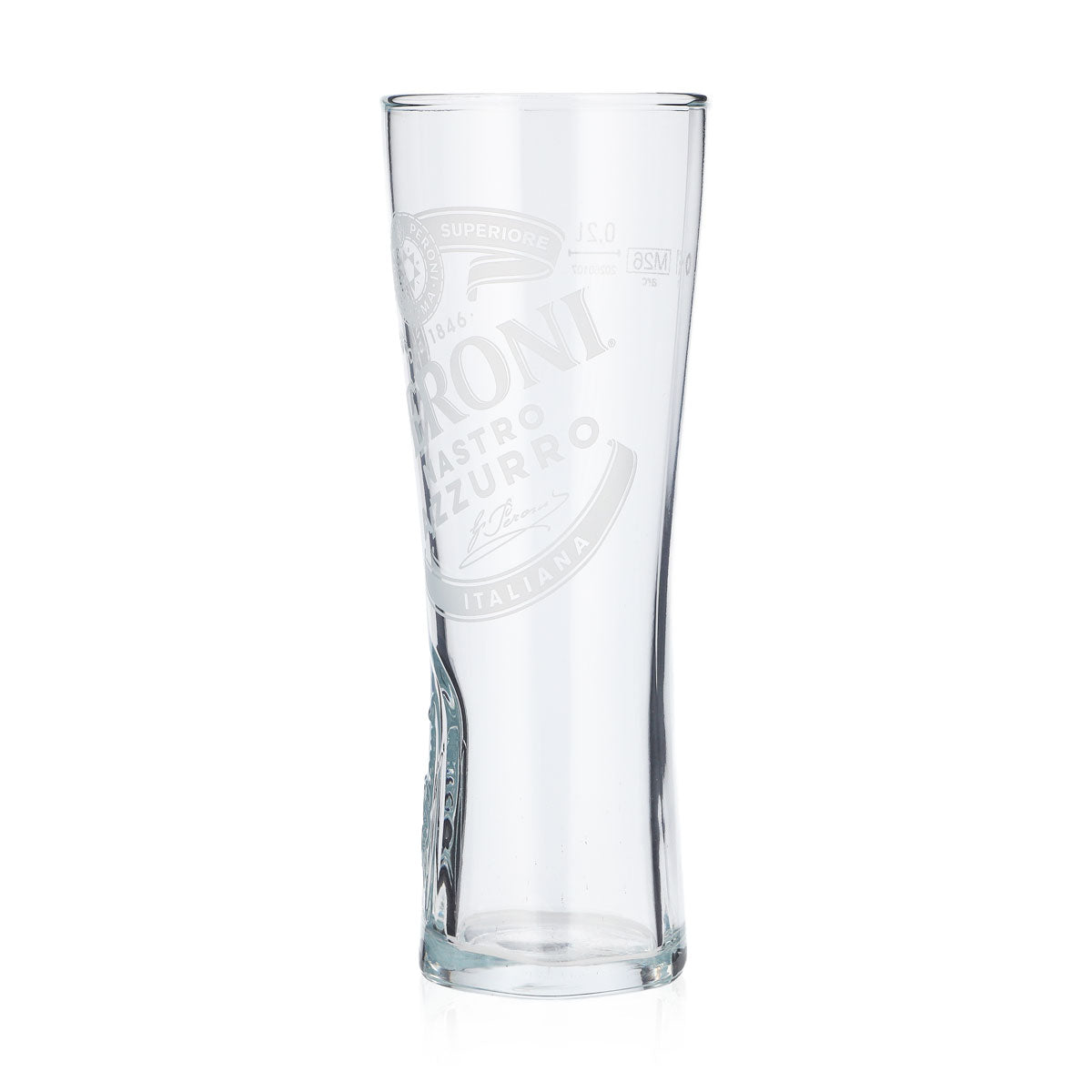 Bicchiere da birra Peroni 0,2 l Bicchiere a calice "Nastro Azzuro" con firma in rilievo sul fondo – Vista 4
