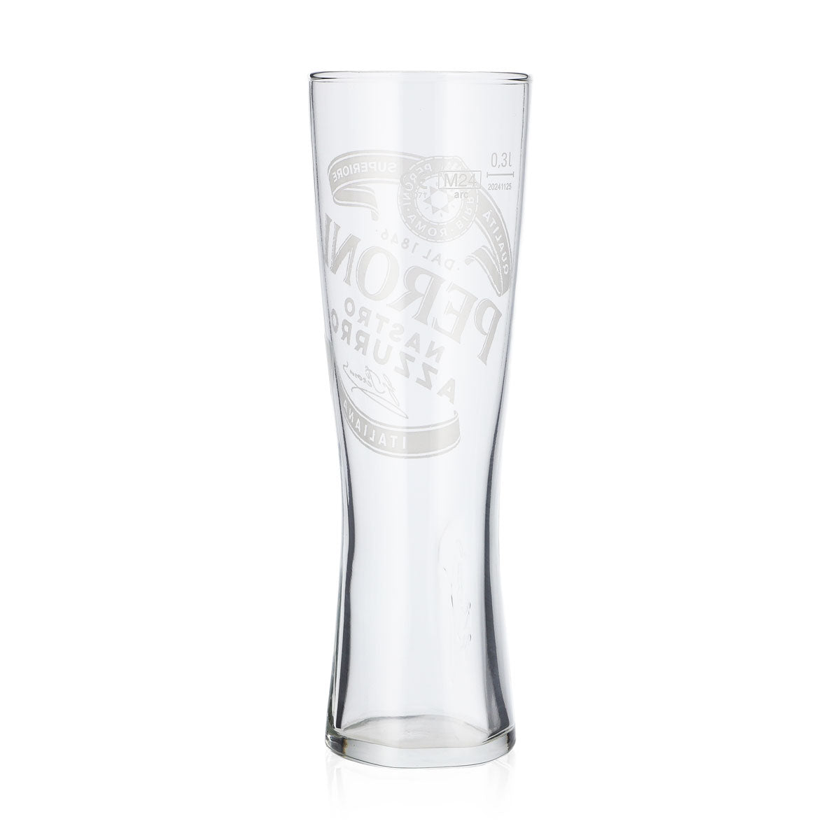 Bicchiere da birra Peroni 0,3 l Bicchiere a calice "Nastro Azzuro" Firma in rilievo sul fondo – Vista 3