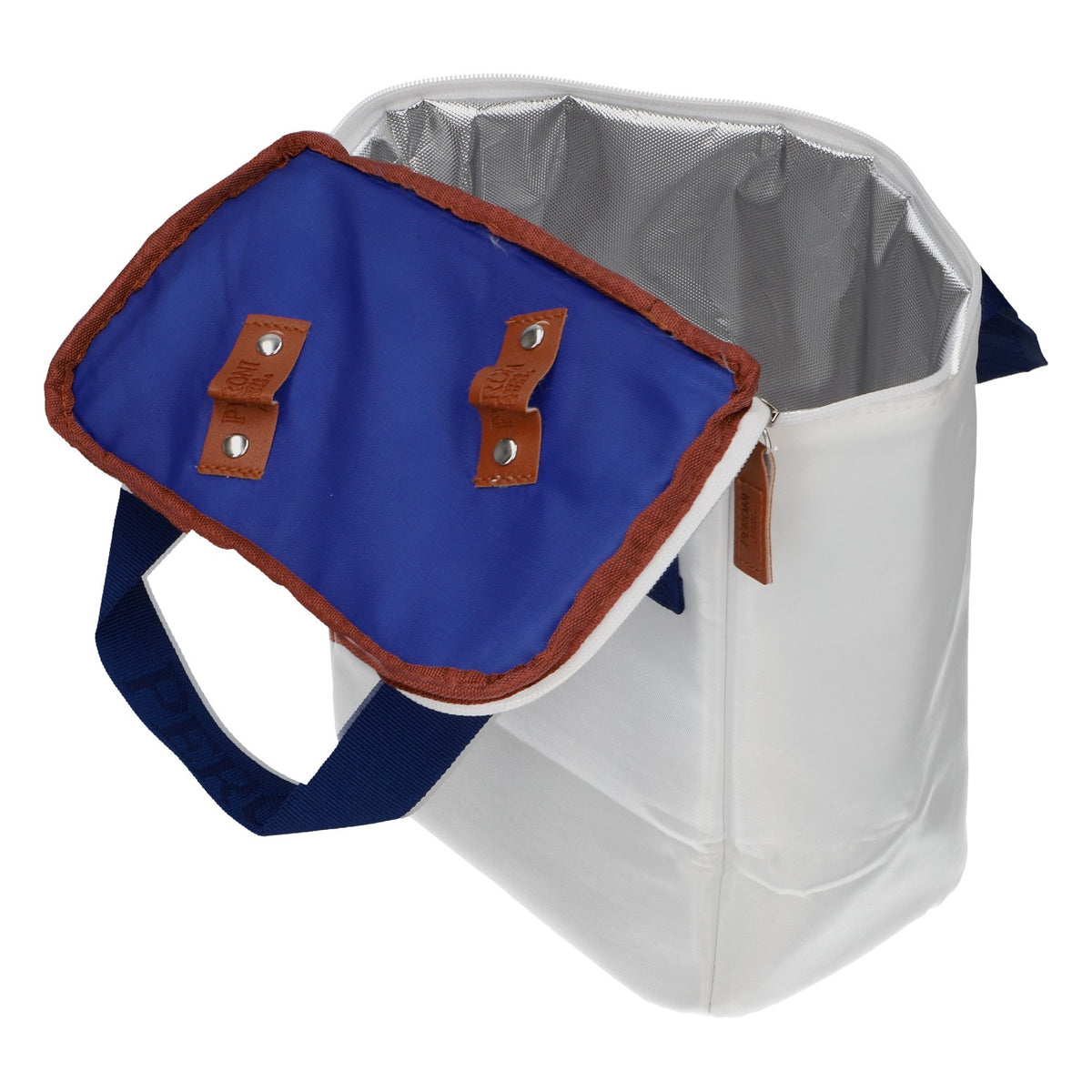 Borsa termica per birra Peroni, bianca, in poliestere, Nastro Azzurro, nuova – Vista 4