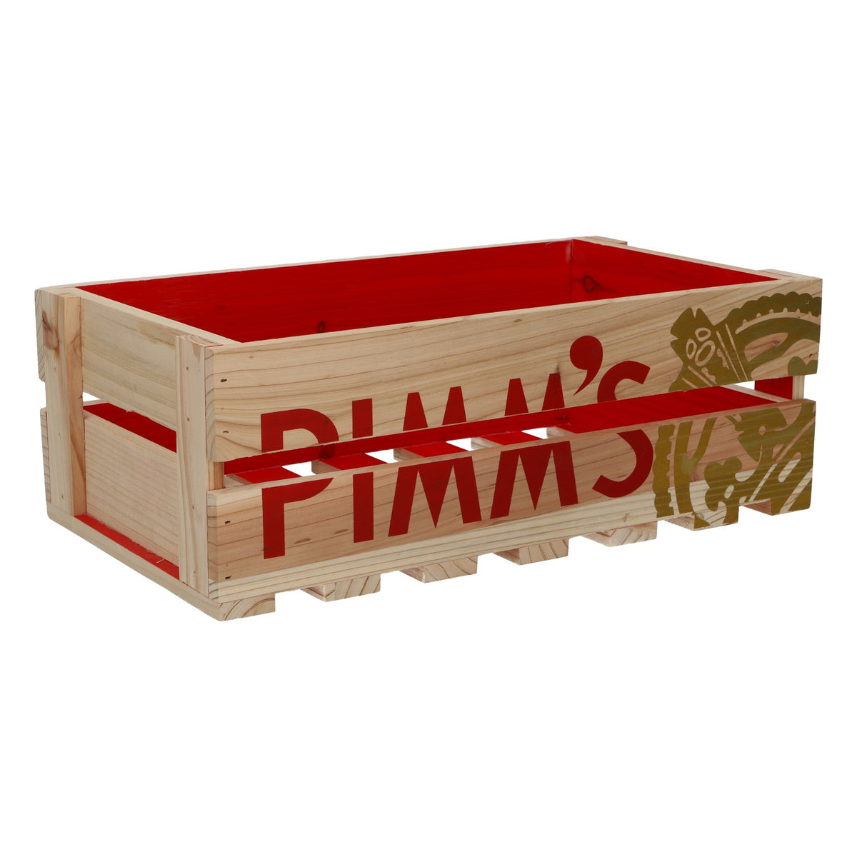 Cassa in legno per liquore Pimm's, cassa per bottiglie, decorazione d'interni, cassa decorativa, legno massello marrone