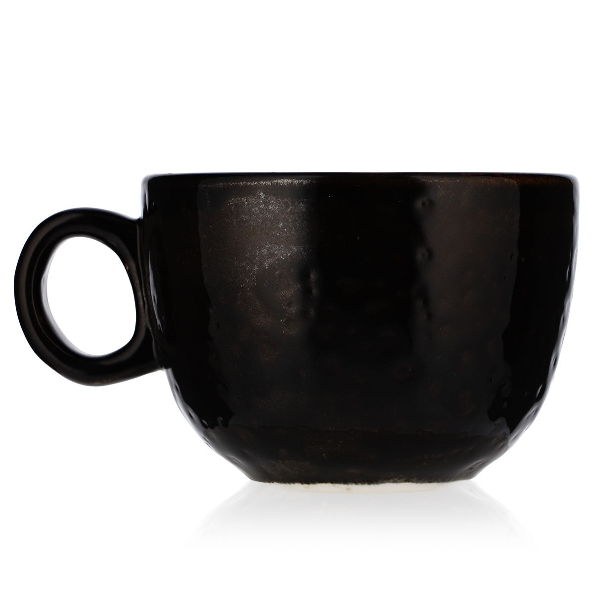 Porcellana Tazza da caffè Tazza da latte con manico Nero opaco – Vista 4
