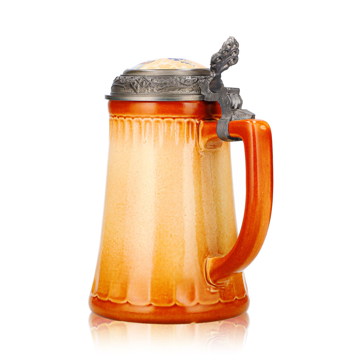 Bicchiere da birra Postbräu, boccale in terracotta da 0,8 l con coperchio in stagno, Cooperativa Birraria Ton – Vista 4