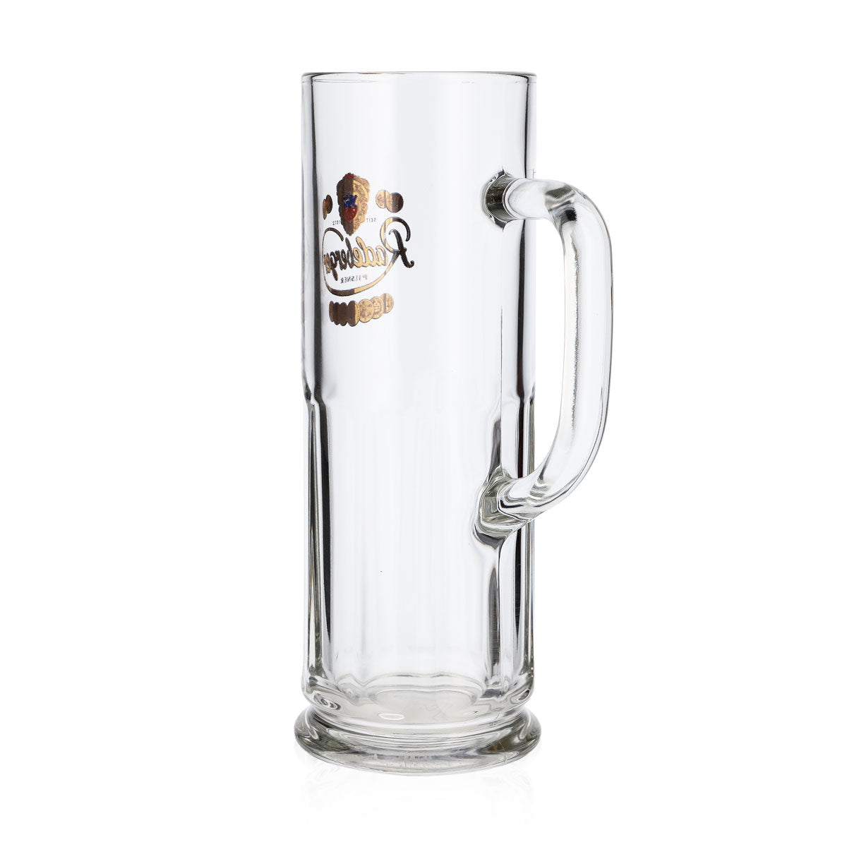Bicchiere da birra Radeberger da 0,5 l con logo dorato e stemma nella parte superiore – Vista 4