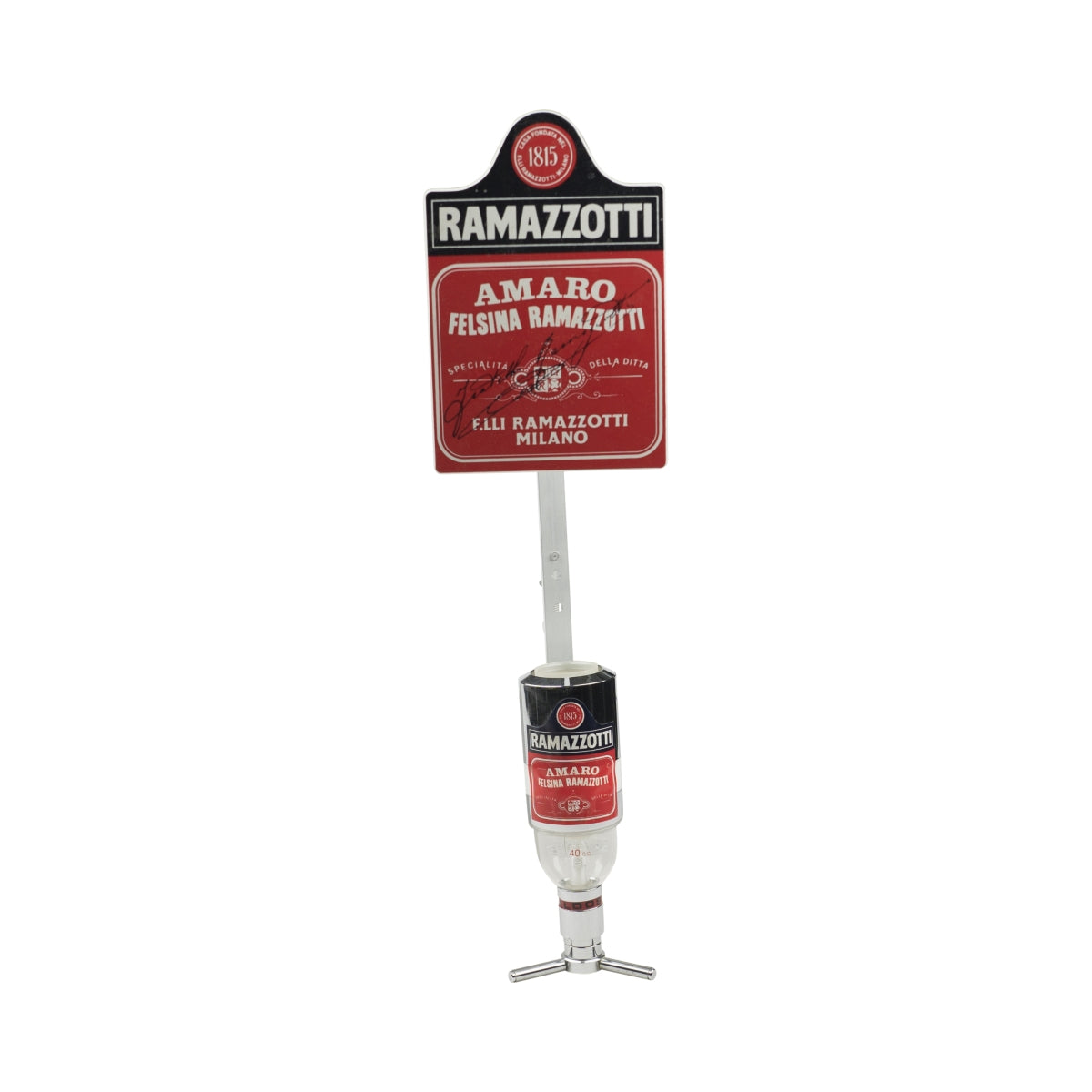 Ramazzotti Liquore Versatore Supporto da parete Bottiglie Regolabile in altezza Metallo 4cl